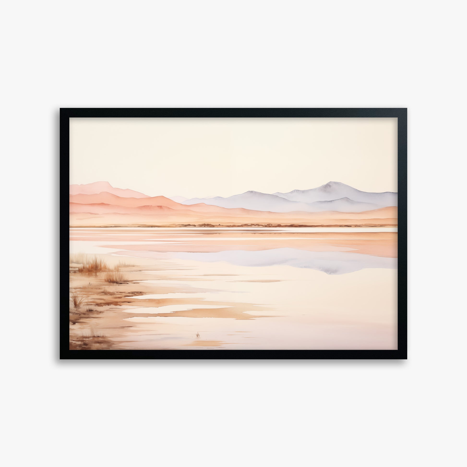 Desert Mirage Dawn, 50x70cm Framed Poster With Black Frame