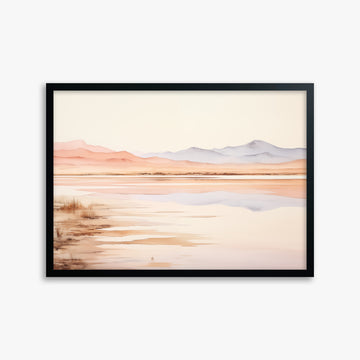 Desert Mirage Dawn, 50x70cm Framed Poster With Black Frame