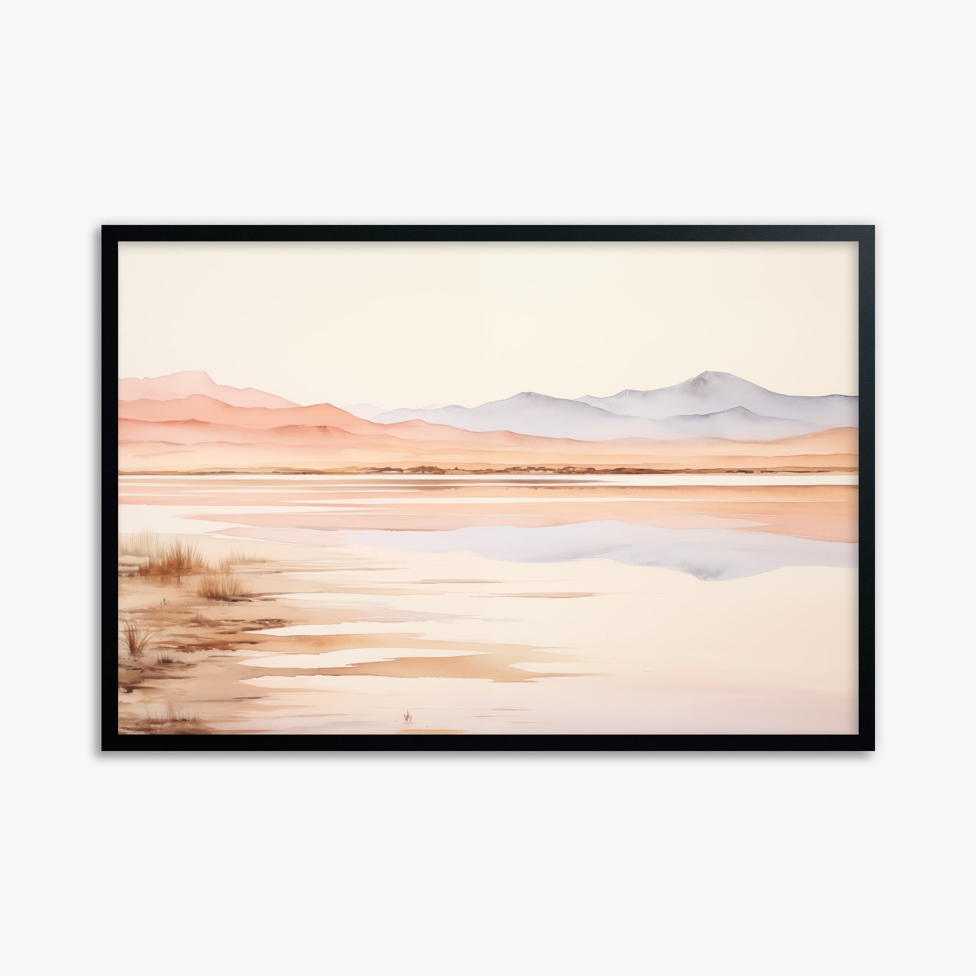 Desert Mirage Dawn, 61x91cm Framed Poster With Black Frame