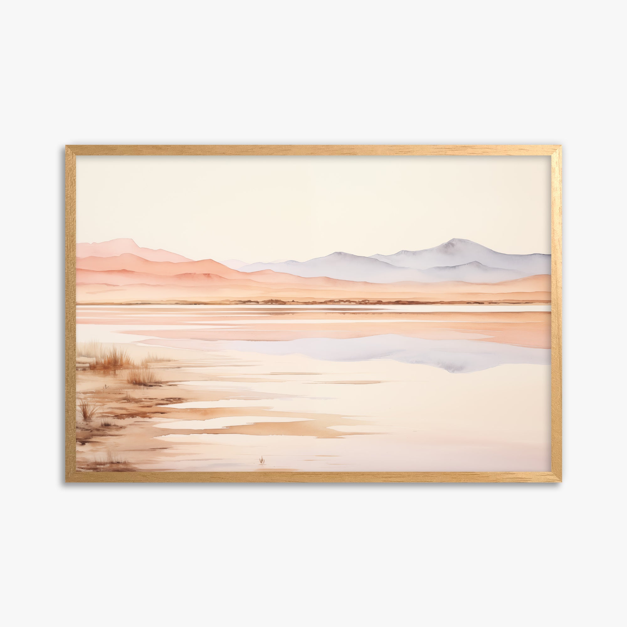Desert Mirage Dawn, 61x91cm Framed Poster With Oak Frame