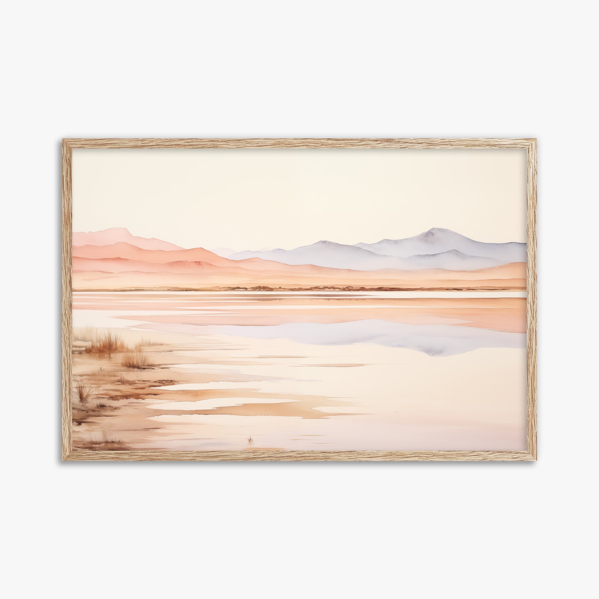 Desert Mirage Dawn, 61x91cm Framed Poster With Raw Oak Frame