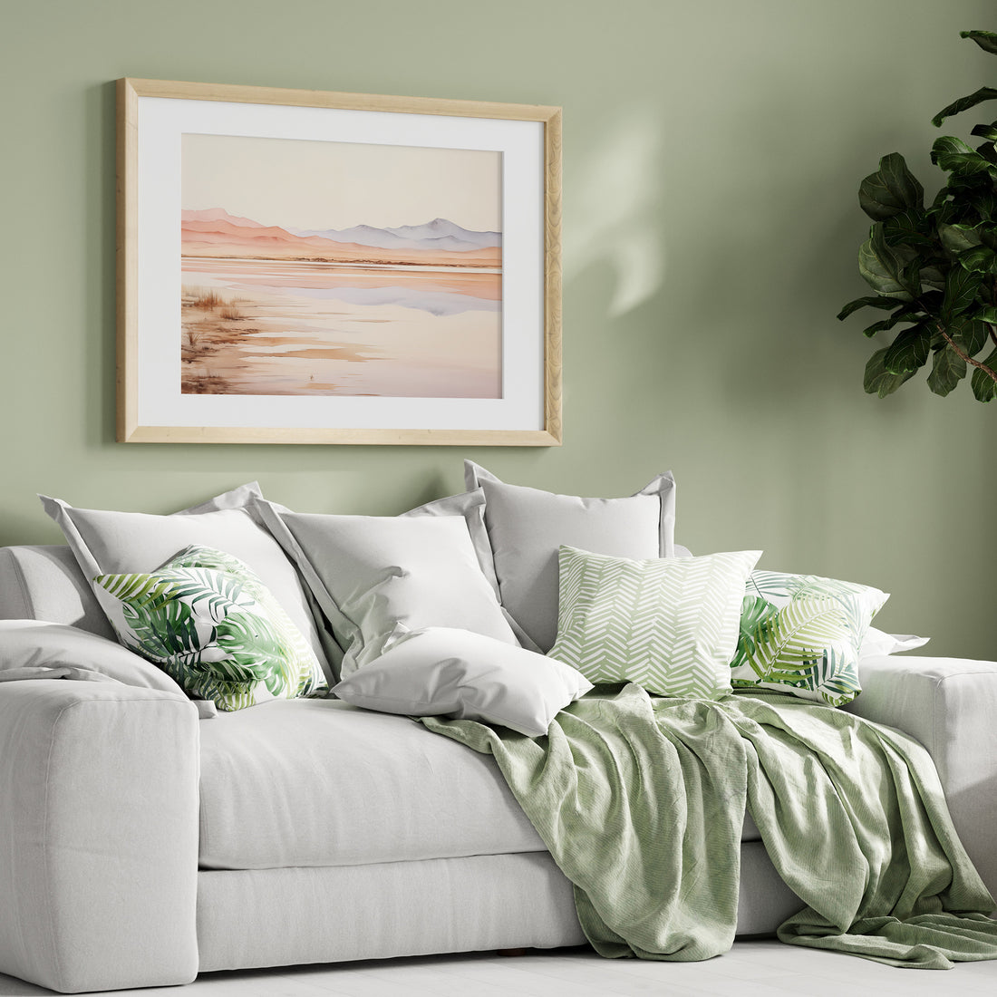 Desert Mirage Dawn, 50x70cm Framed Poster With Black Frame