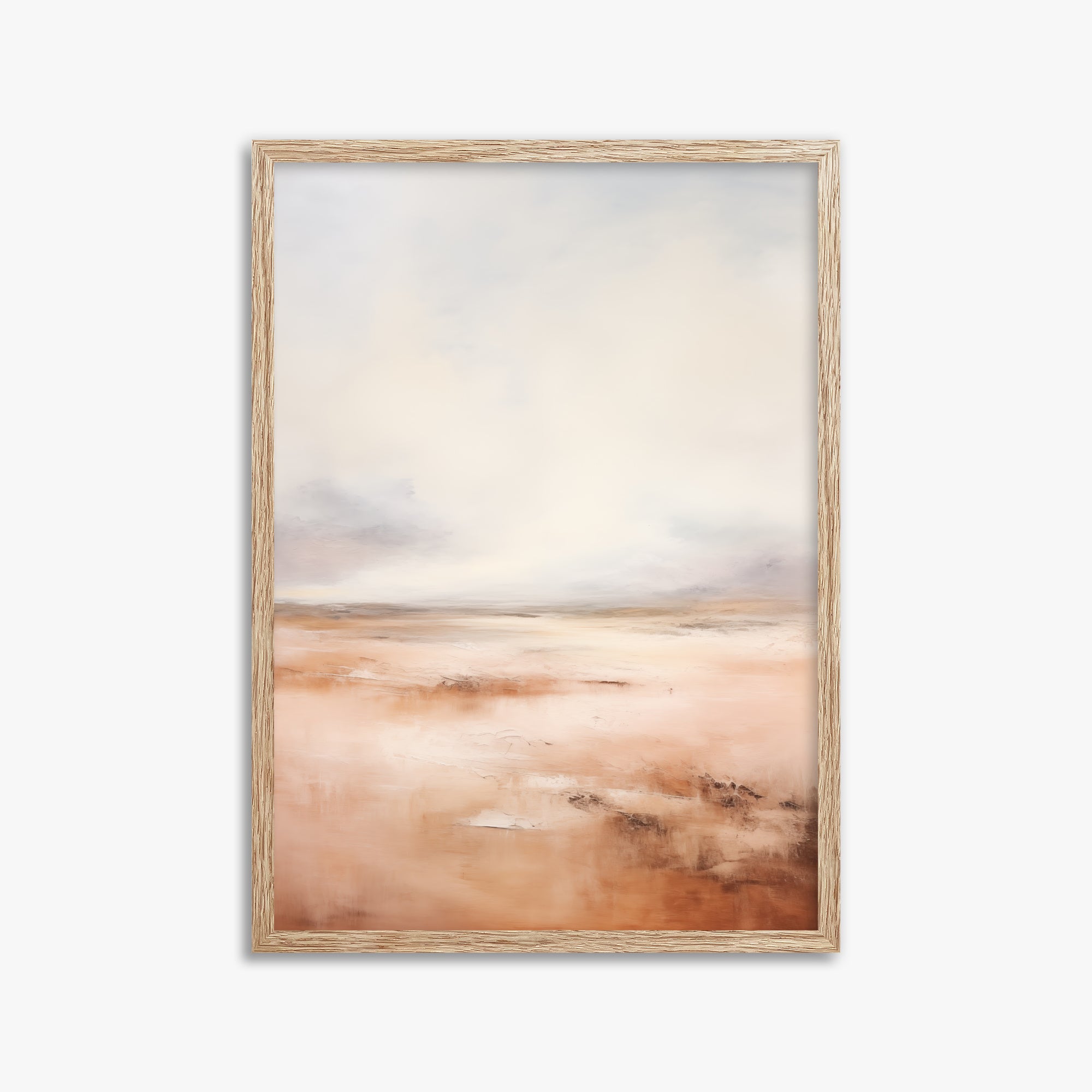 Tranquil Desert Dawn, 50x70cm Framed Poster With Raw Oak Frame