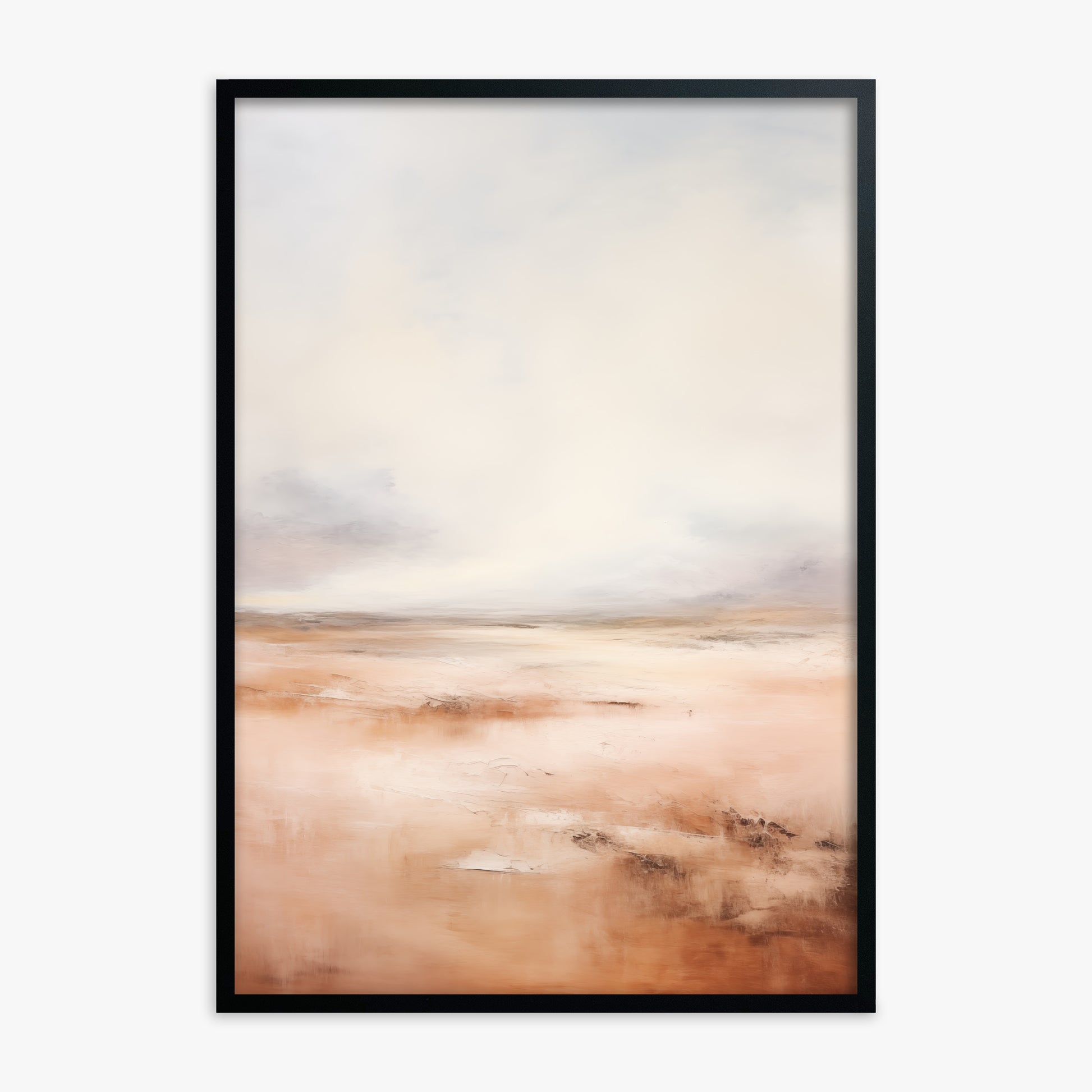 Tranquil Desert Dawn, Black Framed Poster With Black Frame