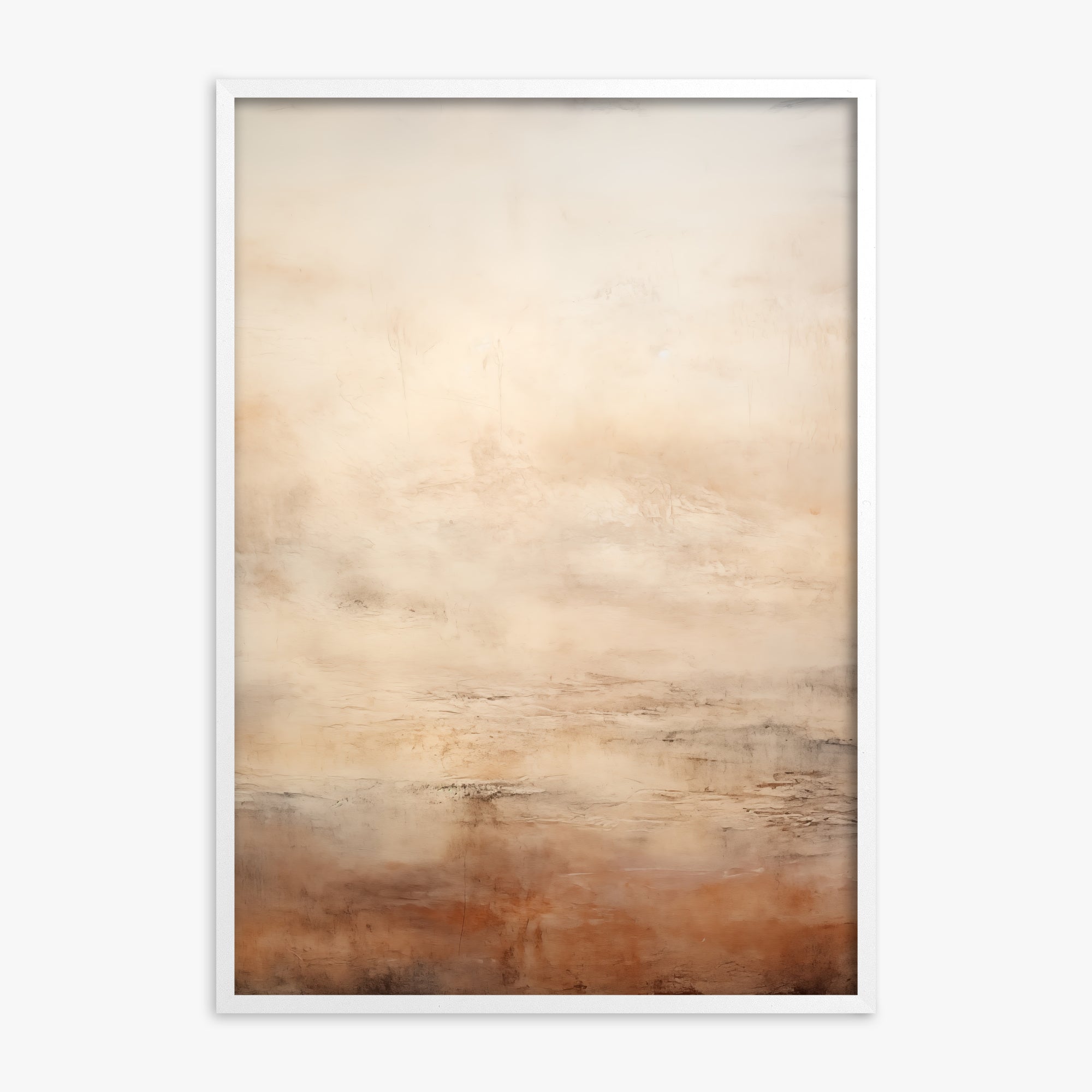 Silent Expanse, White Framed Poster With White Frame