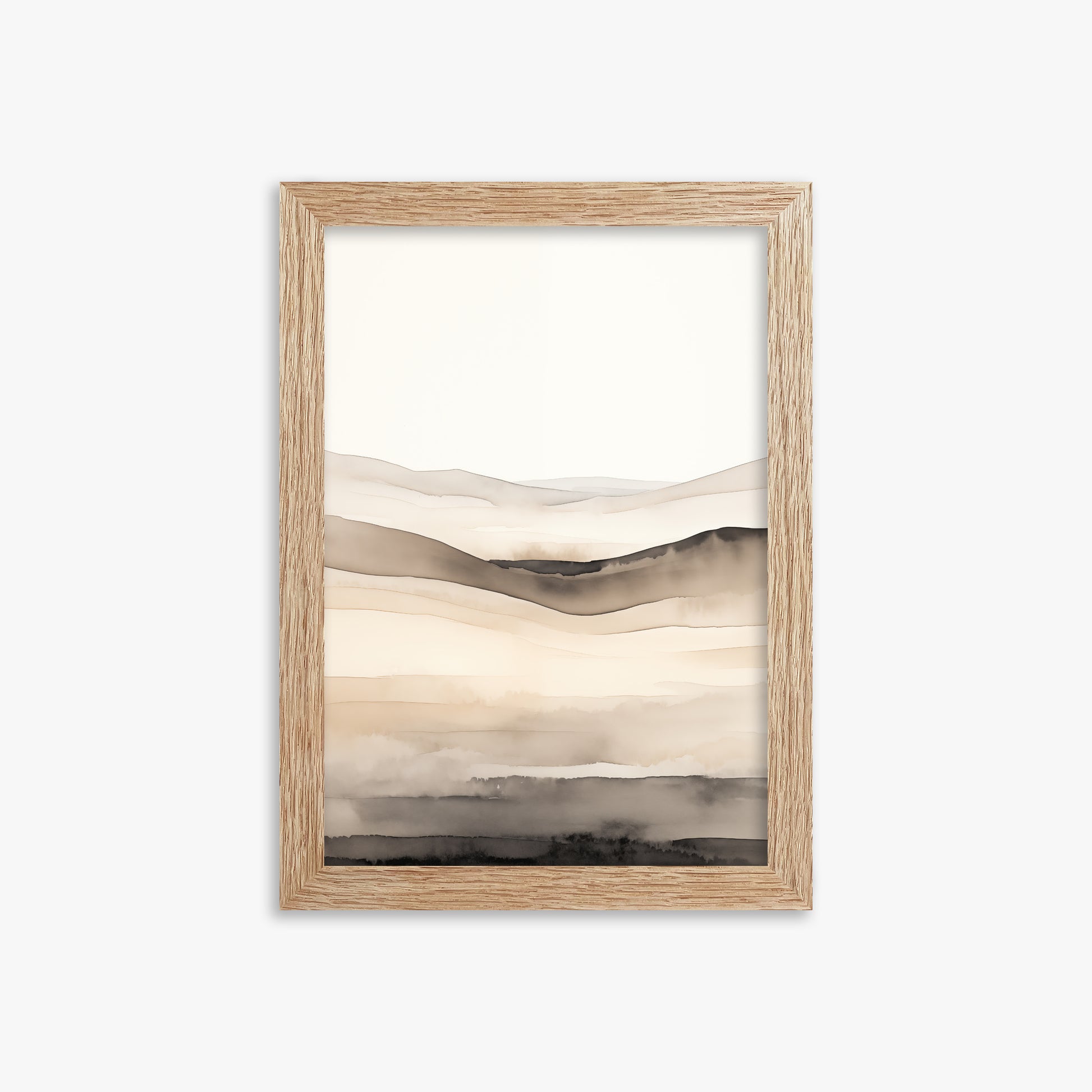 Horizonal Echo, 21x30cm Framed Poster With Raw Oak Frame
