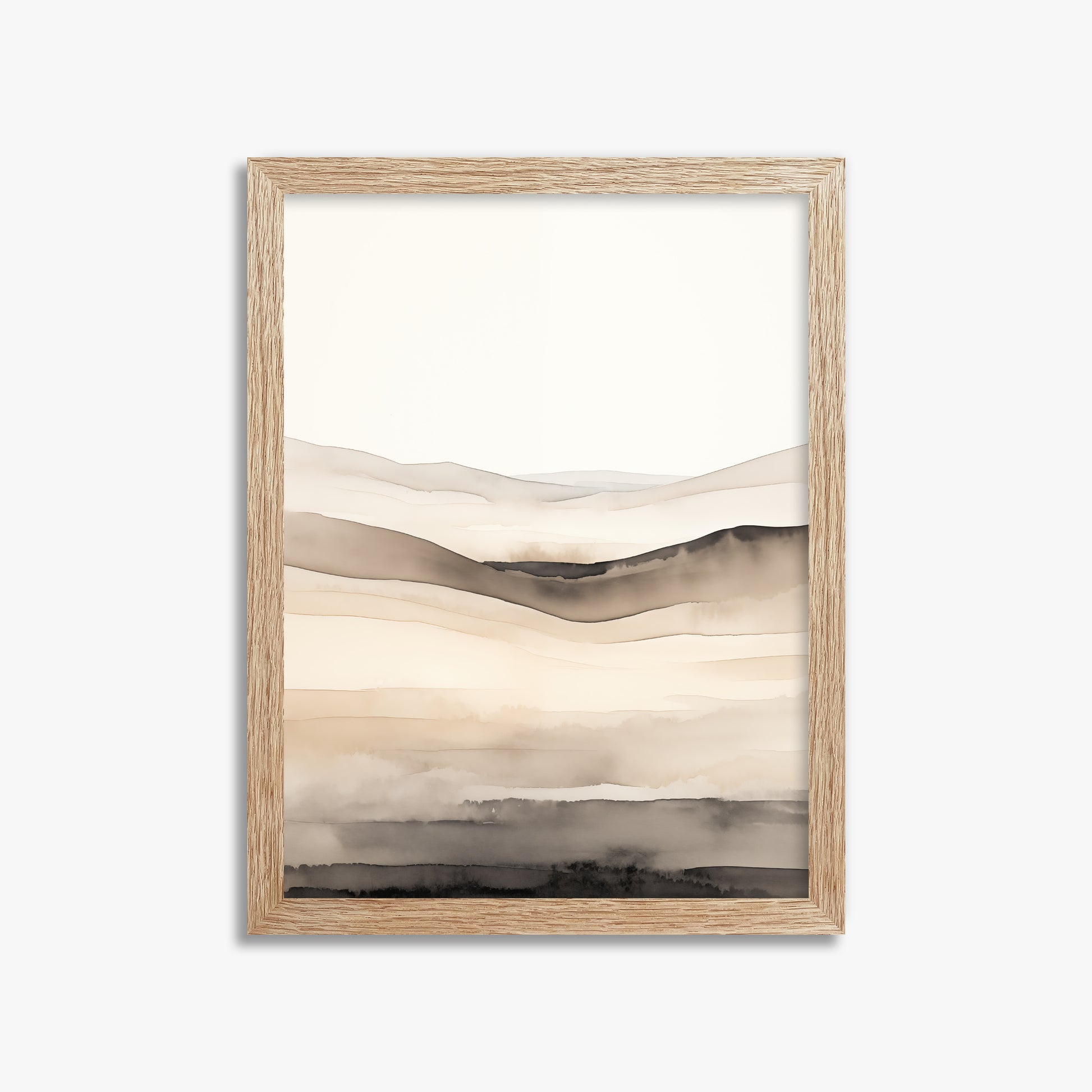 Horizonal Echo, 30x40cm Framed Poster With Raw Oak Frame