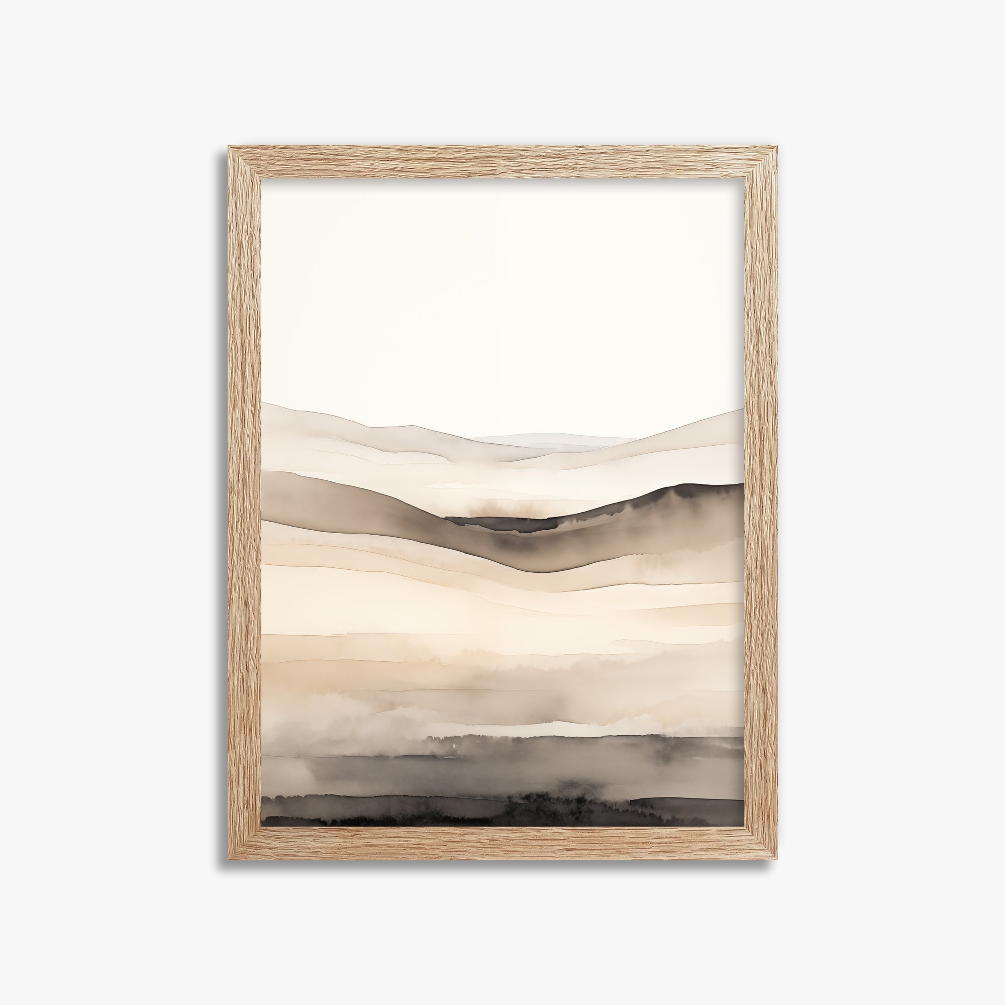 Horizonal Echo, 30x40cm Framed Poster With Raw Oak Frame