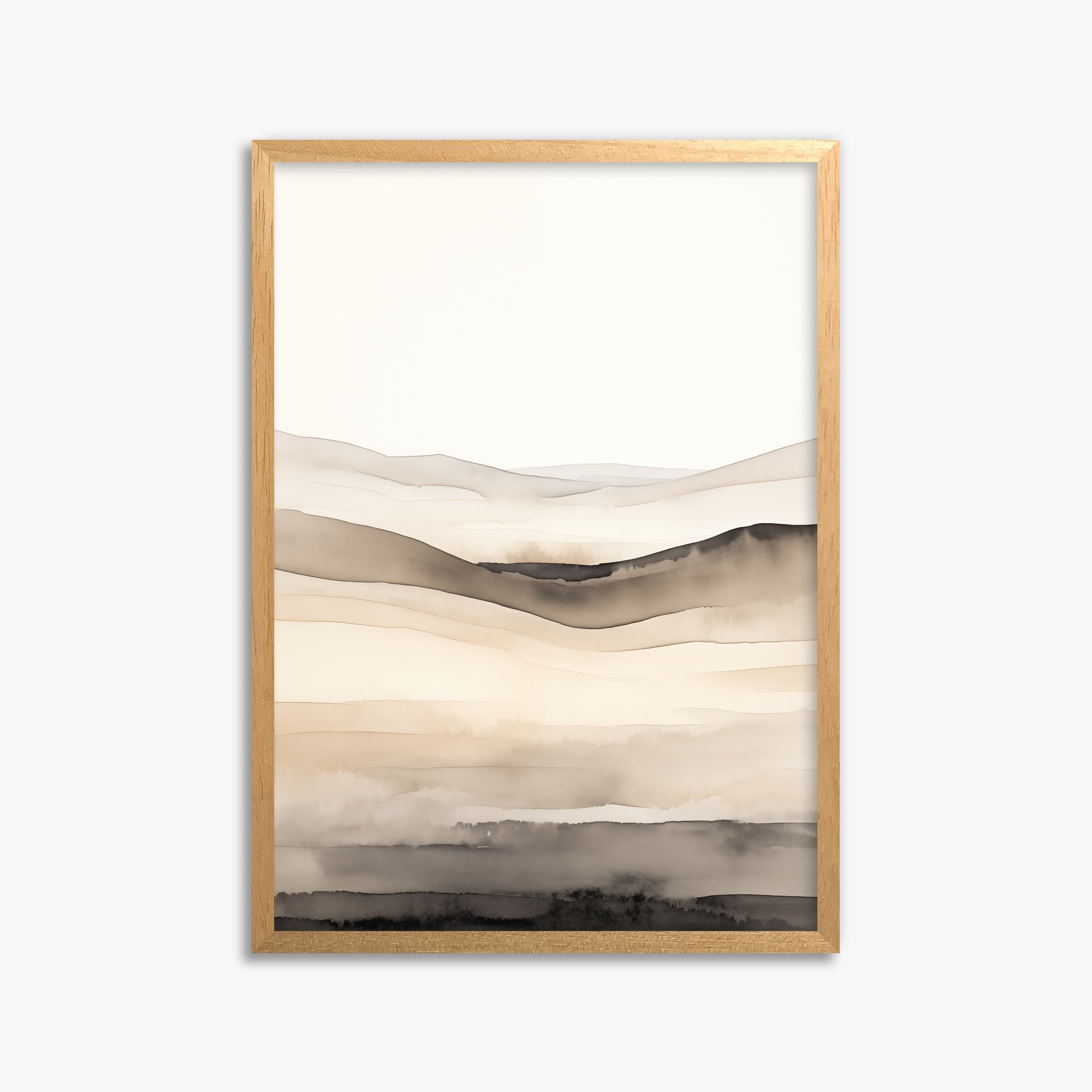 Horizonal Echo, 50x70cm Framed Poster With Oak Frame