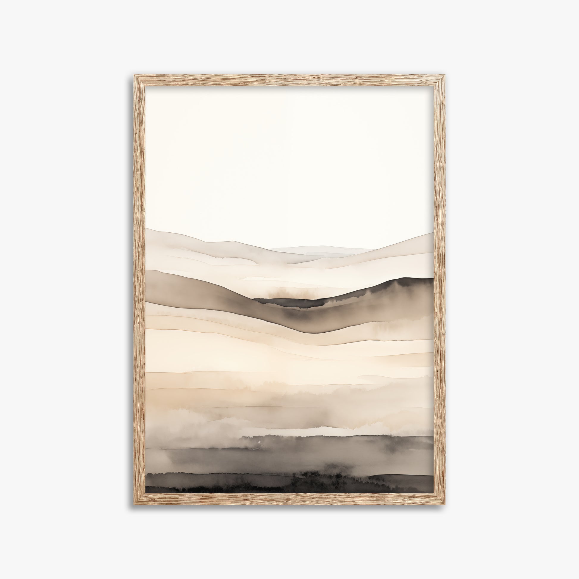 Horizonal Echo, 50x70cm Framed Poster With Raw Oak Frame