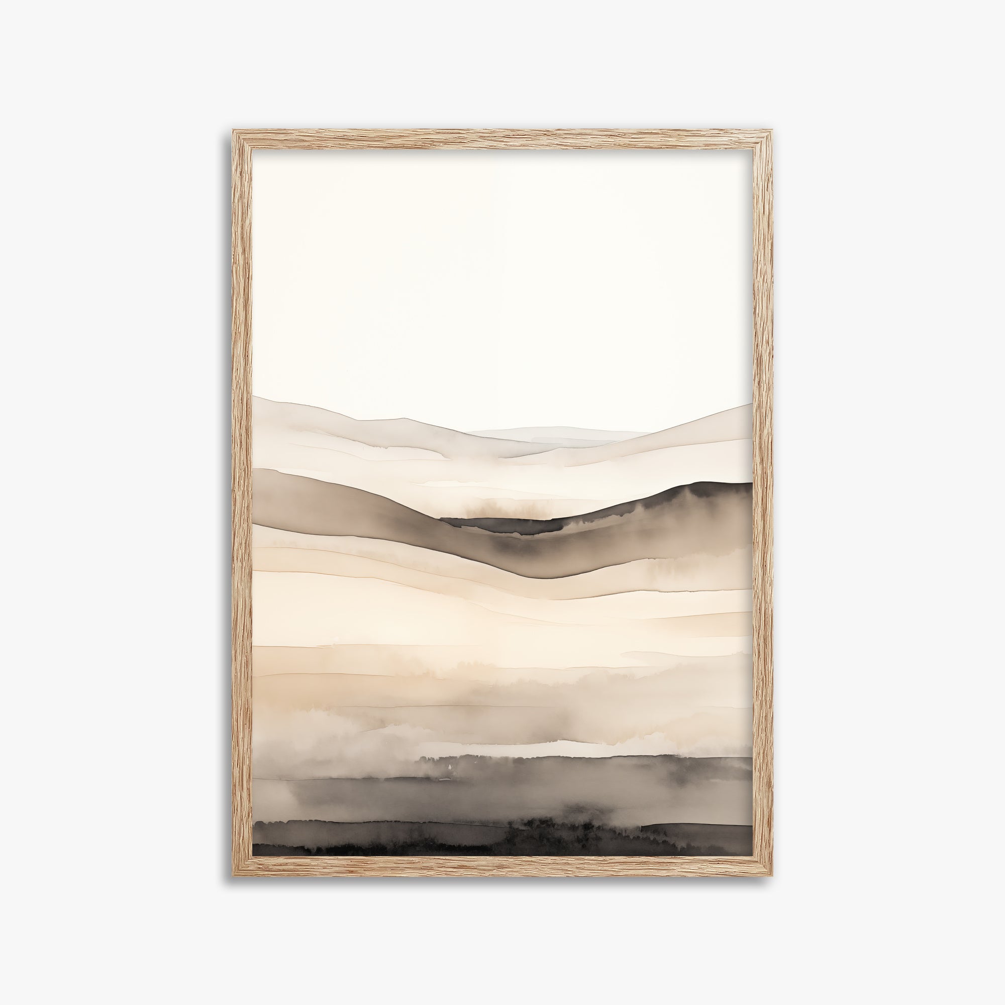 Horizonal Echo, 50x70cm Framed Poster With Raw Oak Frame