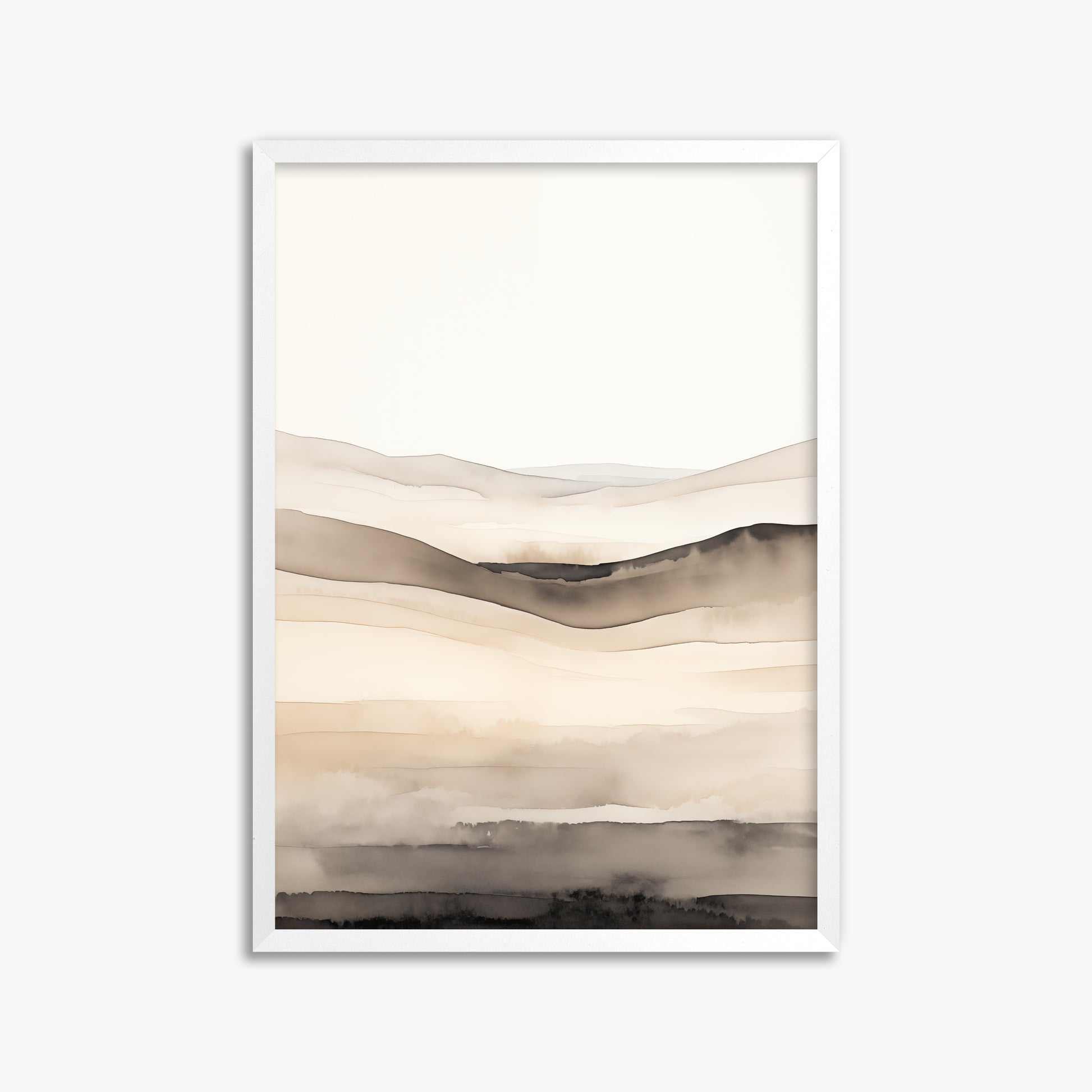 Horizonal Echo, 50x70cm Framed Poster With White Frame