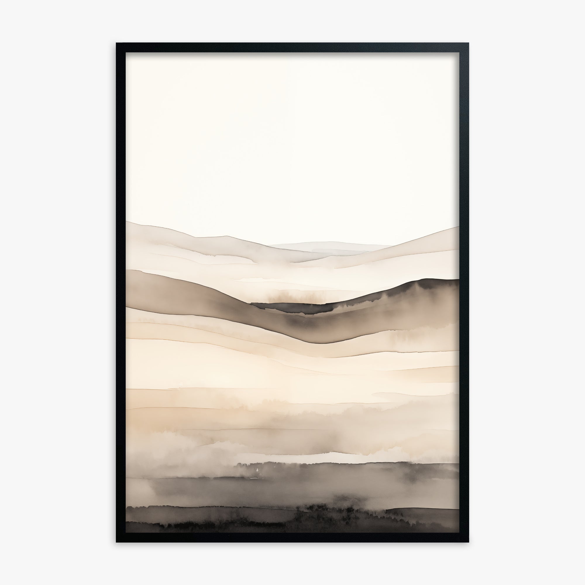 Horizonal Echo, Black Framed Poster With Black Frame