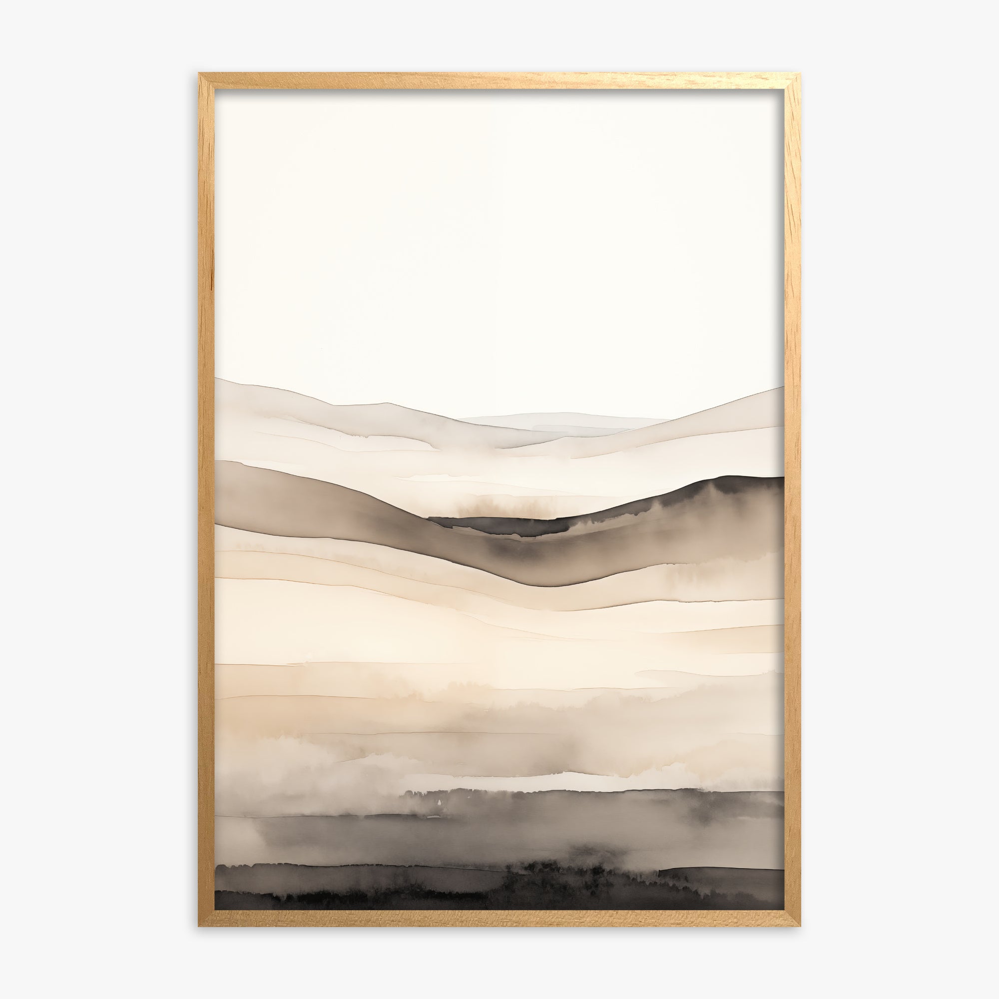 Horizonal Echo, Oak Framed Poster With Oak Frame