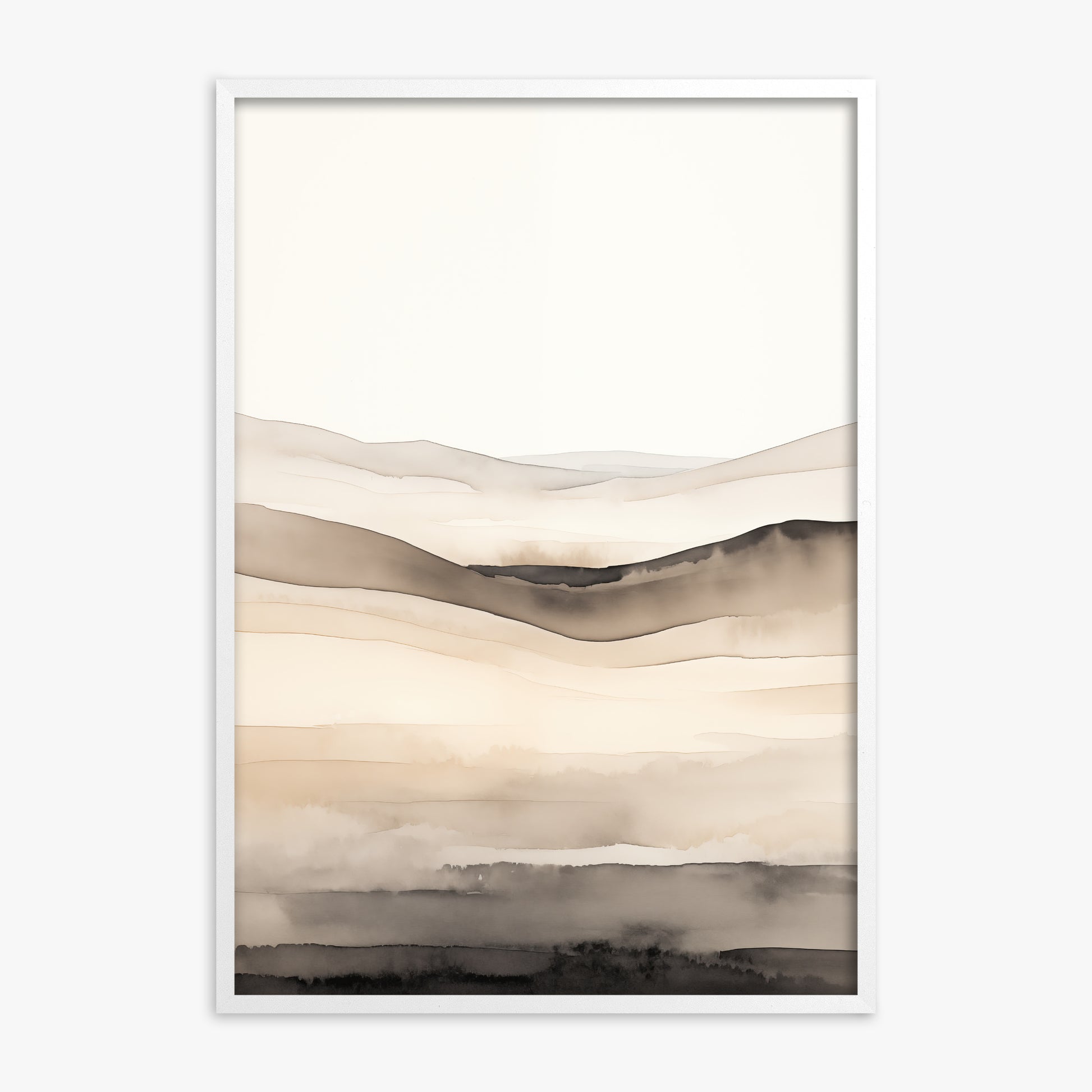 Horizonal Echo, White Framed Poster With White Frame