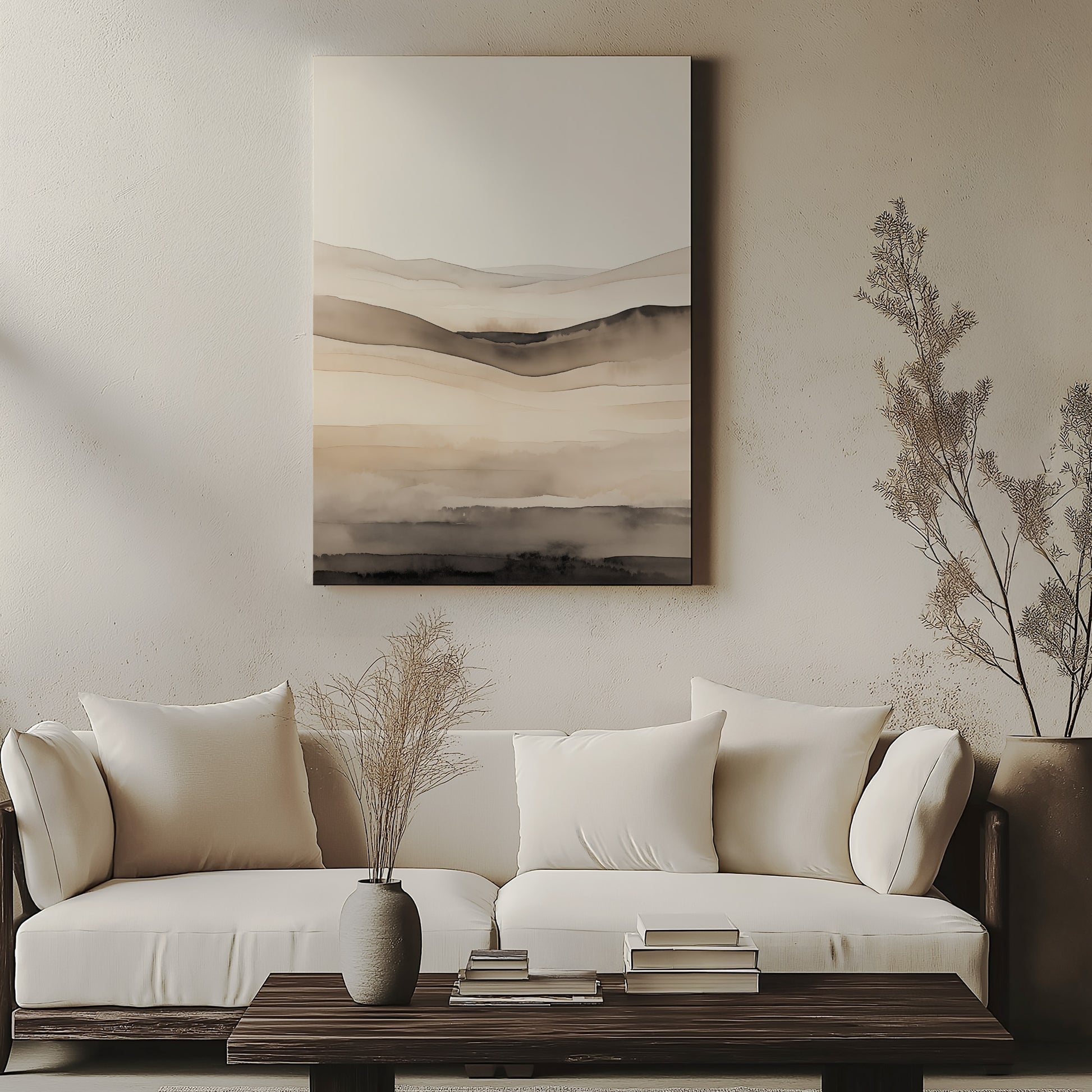 Design Concept No. 57 for Horizonal Echo Modern Satin Canvas Poster Art