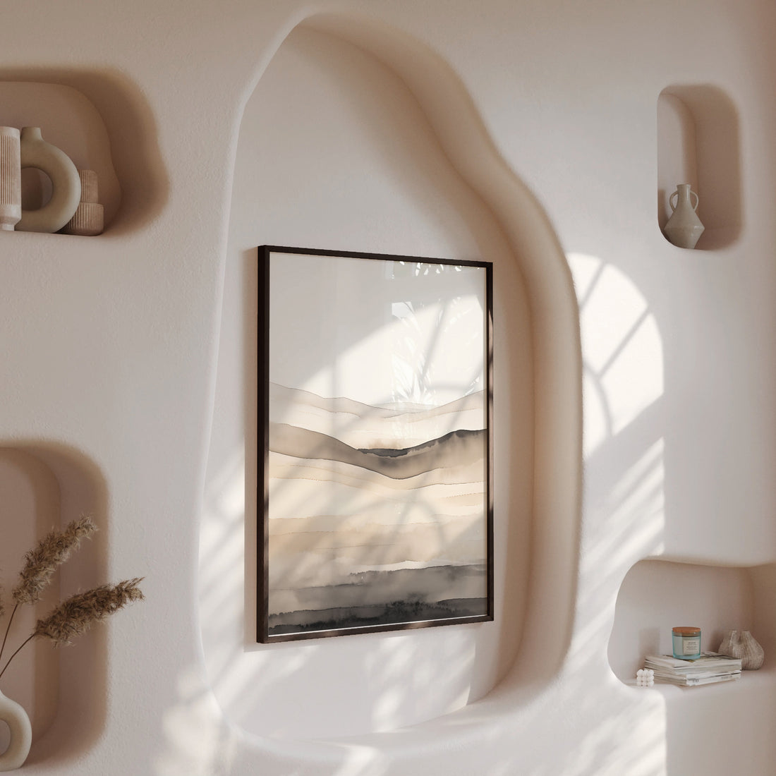Horizonal Echo, 50x70cm Framed Poster With Black Frame