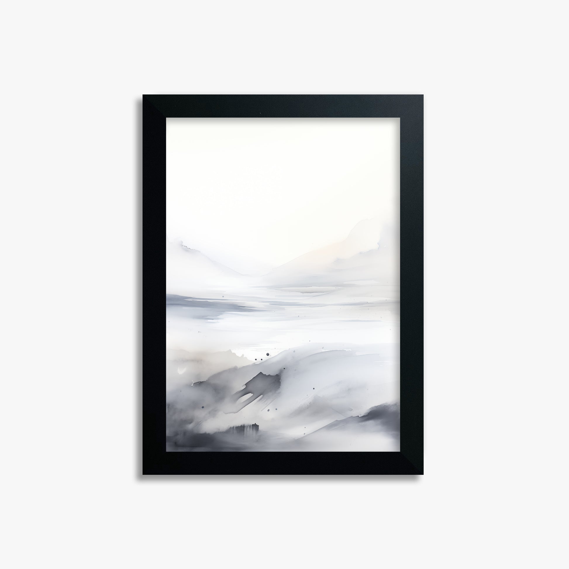 Misty Horizon Whisper, 21x30cm Framed Poster With Black Frame