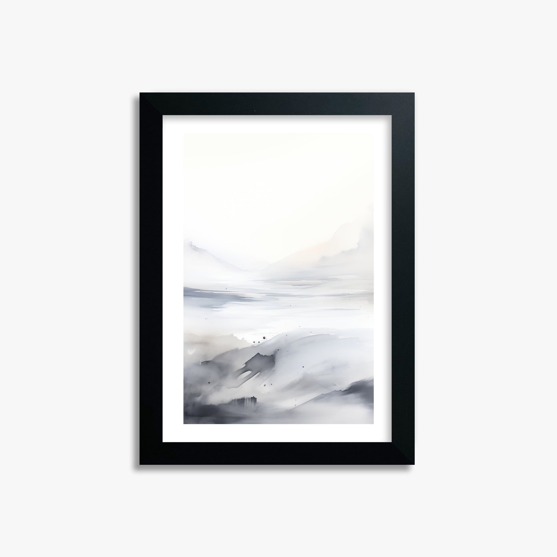 Misty Horizon Whisper, 21x30cm Framed Poster With Black Frame