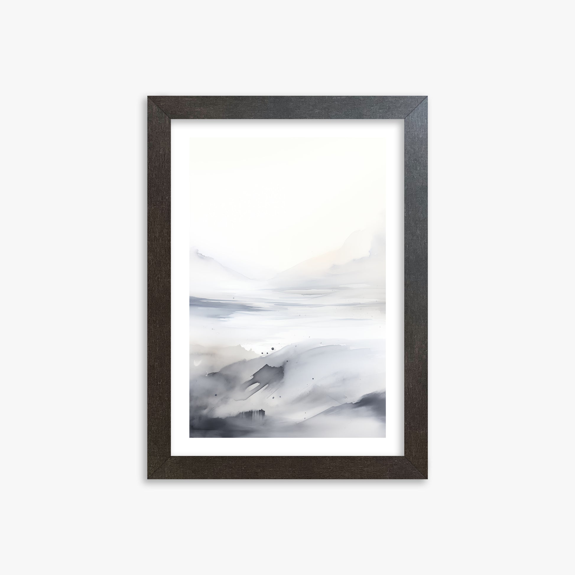 Misty Horizon Whisper, 21x30cm Framed Poster With Espresso Frame