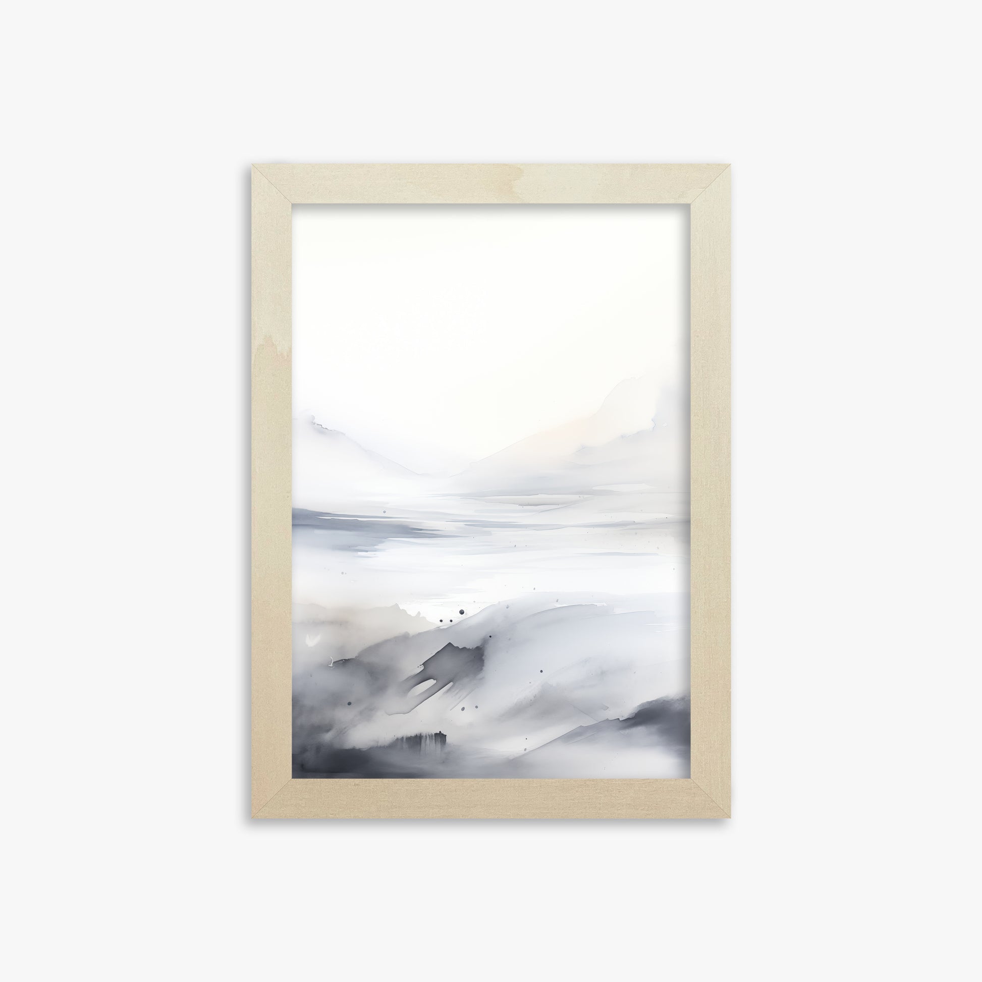 Misty Horizon Whisper, 21x30cm Framed Poster With Lime Wood Frame