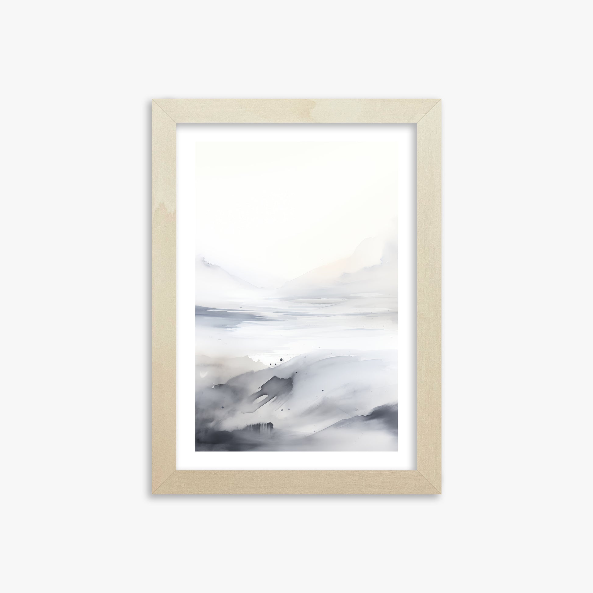 Misty Horizon Whisper, 21x30cm Framed Poster With Lime Wood Frame