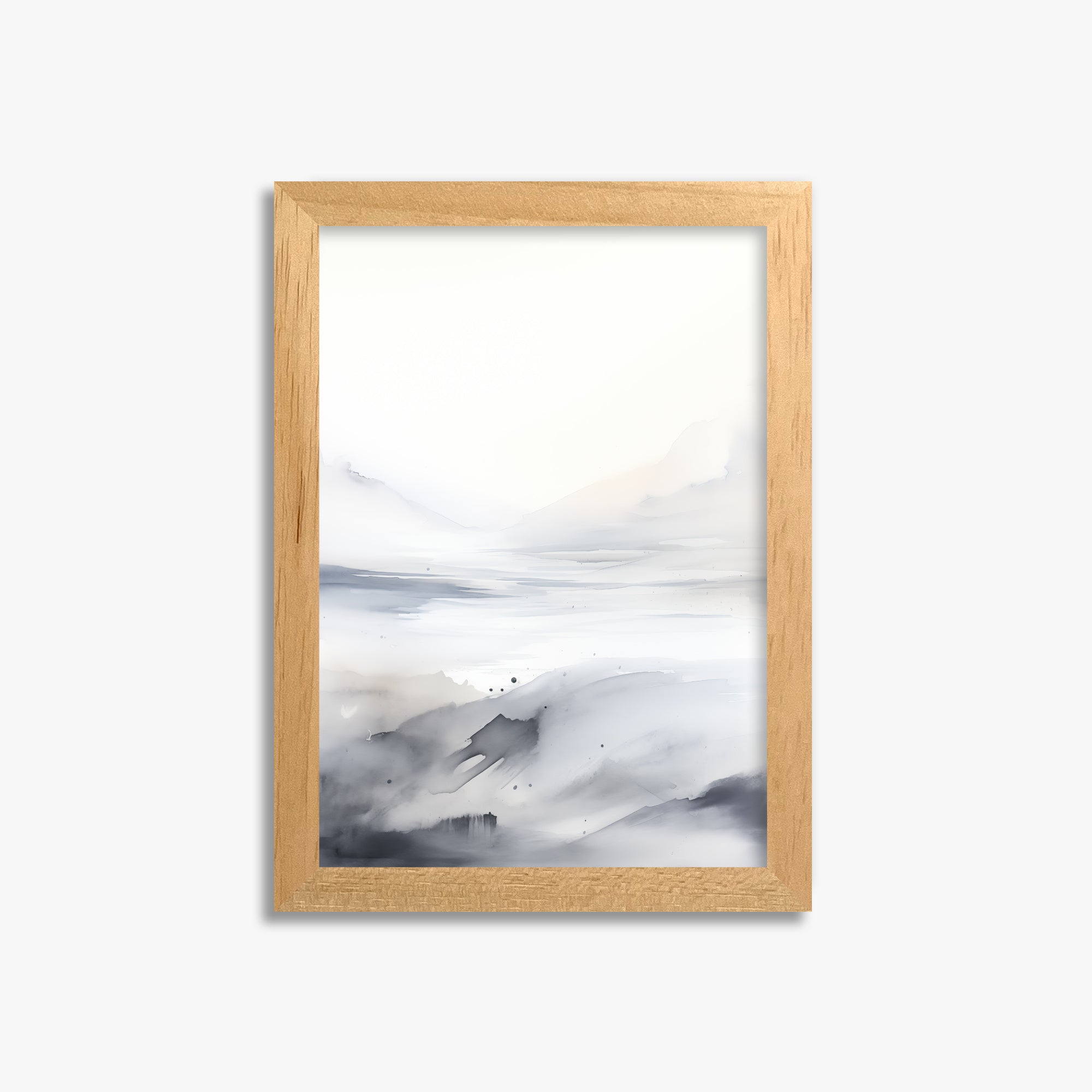 Misty Horizon Whisper, 21x30cm Framed Poster With Oak Frame
