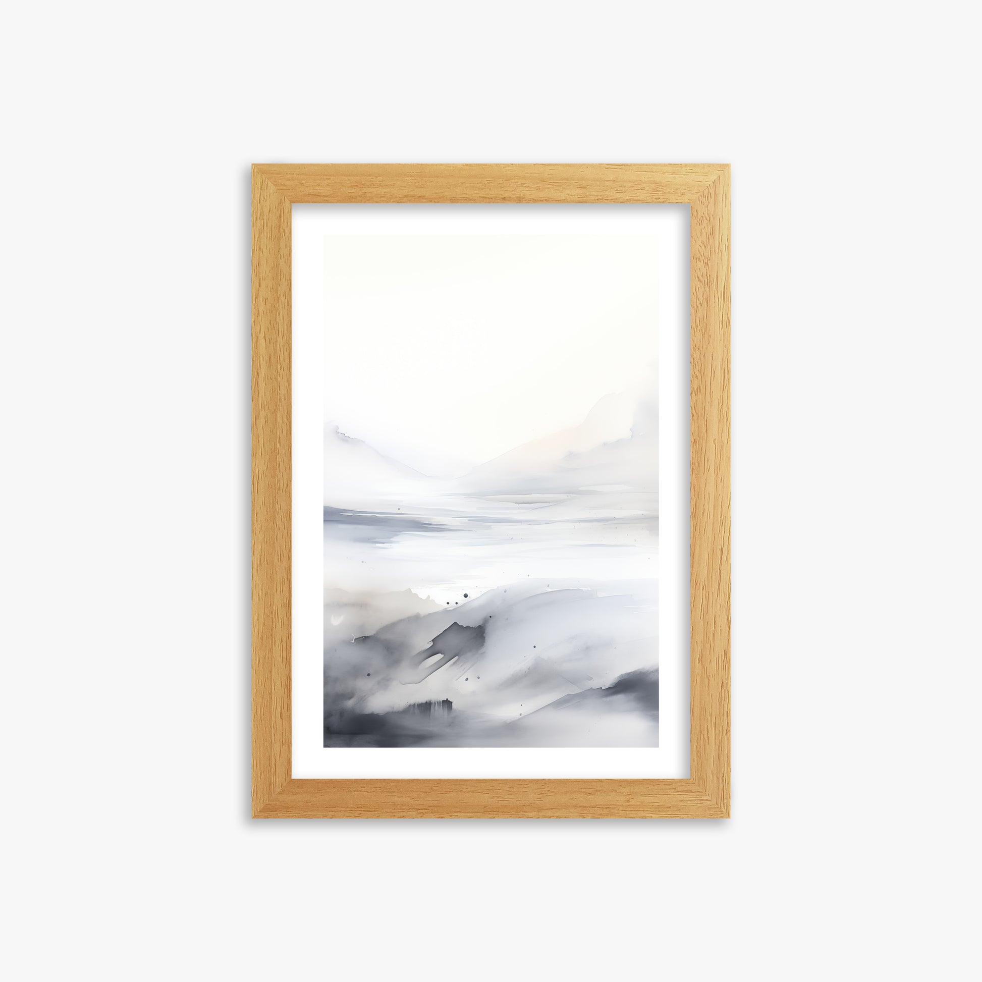 Misty Horizon Whisper, 21x30cm Framed Poster With Oak Frame