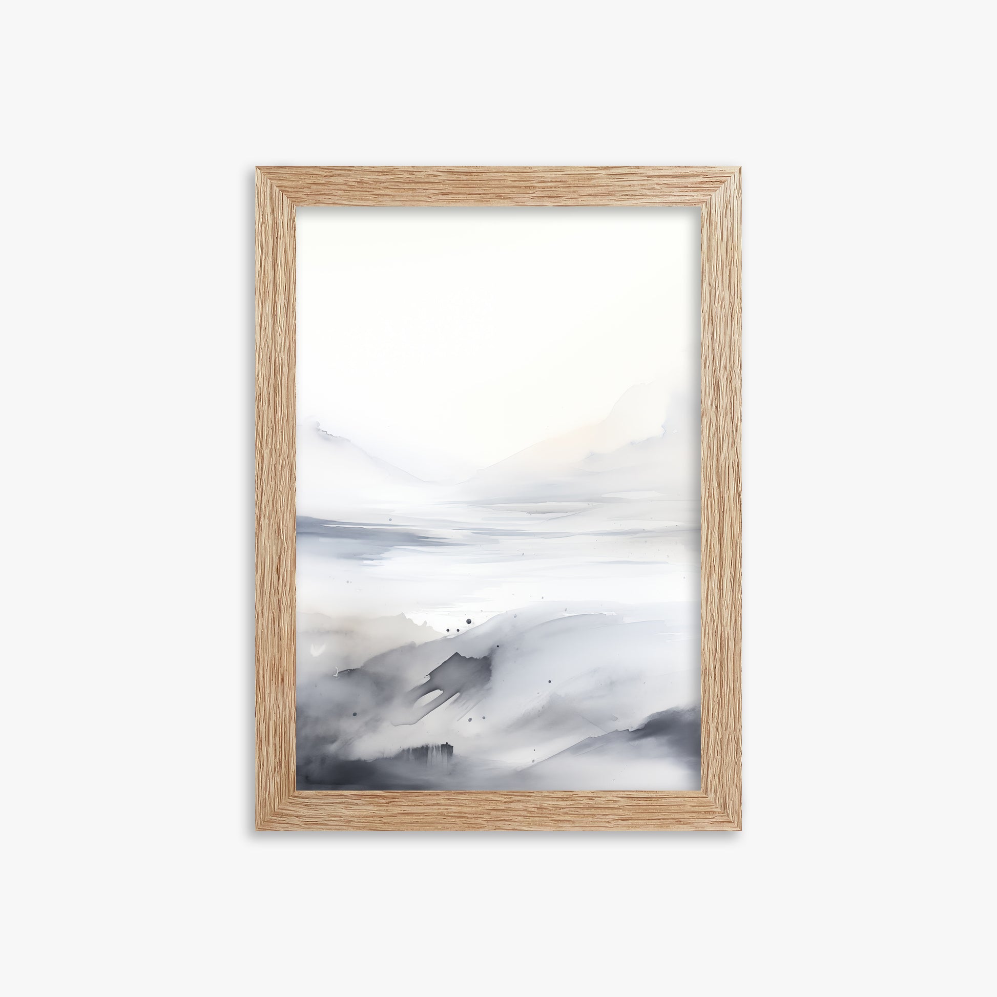Misty Horizon Whisper, 21x30cm Framed Poster With Raw Oak Frame