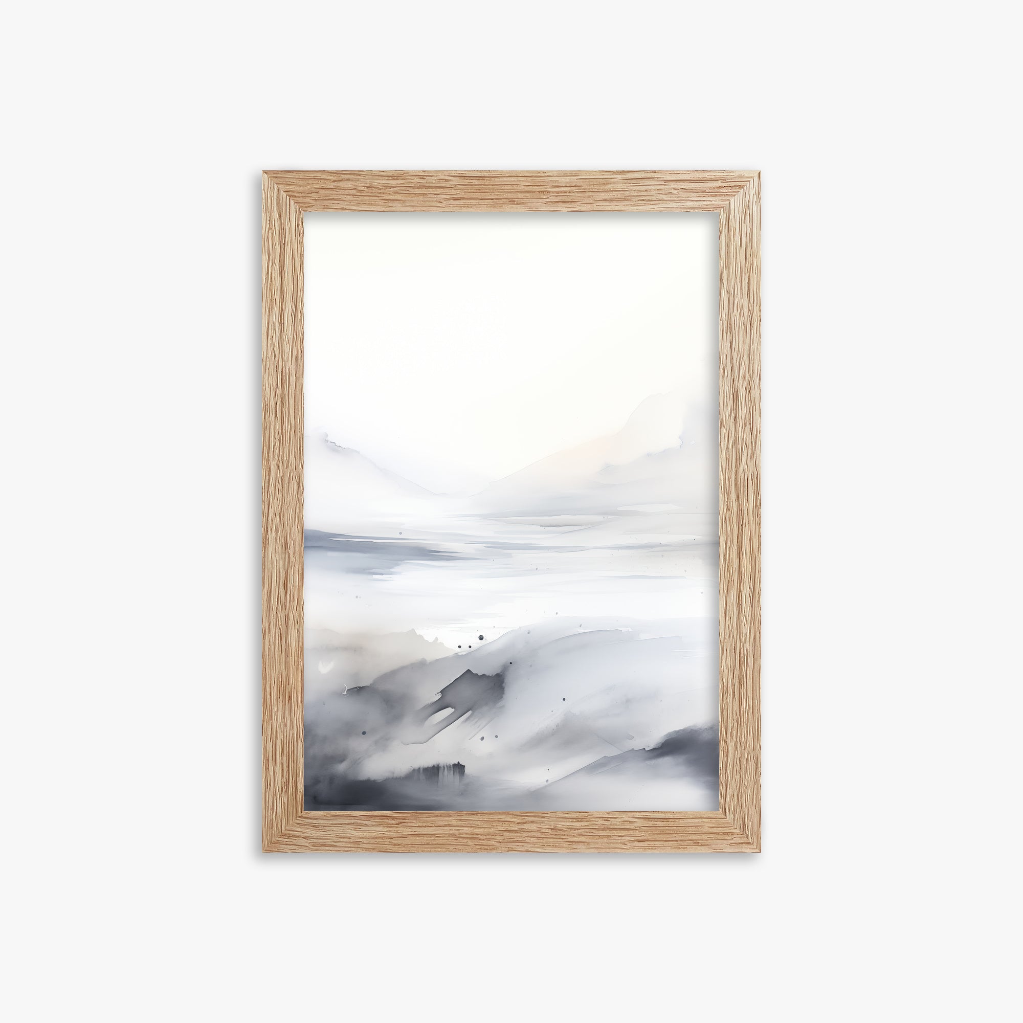 Misty Horizon Whisper, 21x30cm Framed Poster With Raw Oak Frame