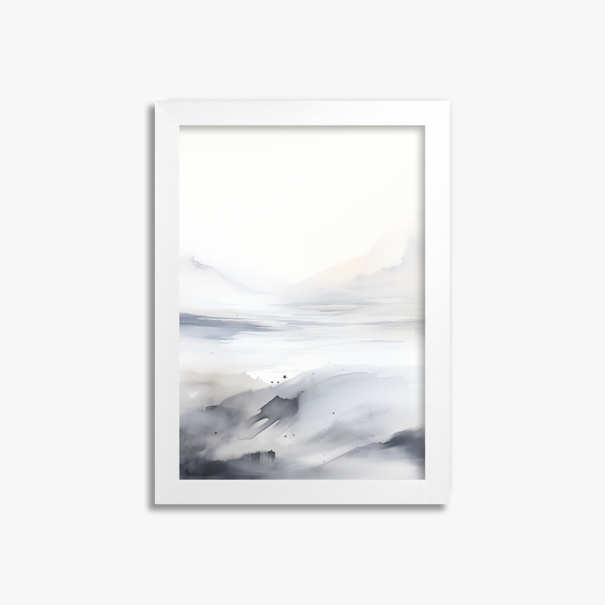 Misty Horizon Whisper, 21x30cm Framed Poster With White Frame