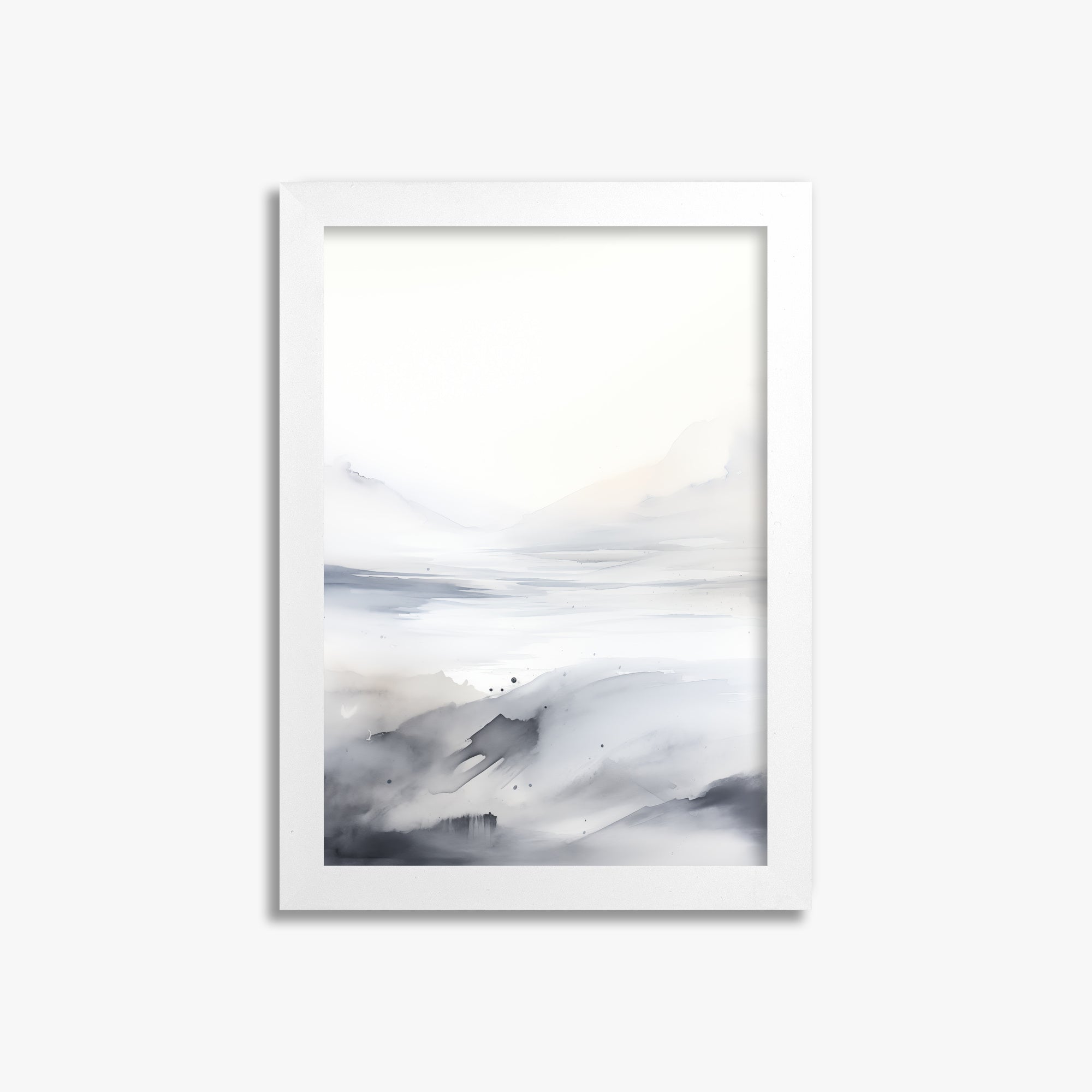 Misty Horizon Whisper, 21x30cm Framed Poster With White Frame