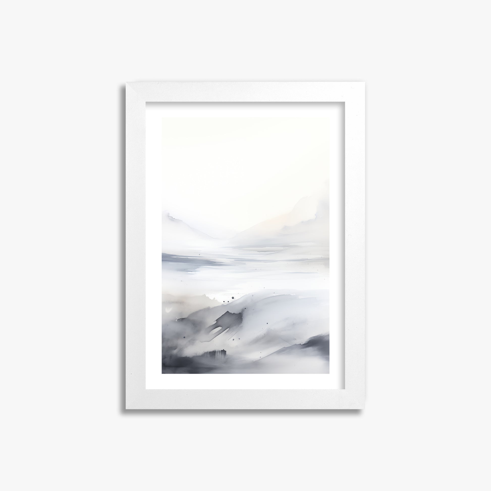 Misty Horizon Whisper, 21x30cm Framed Poster With White Frame