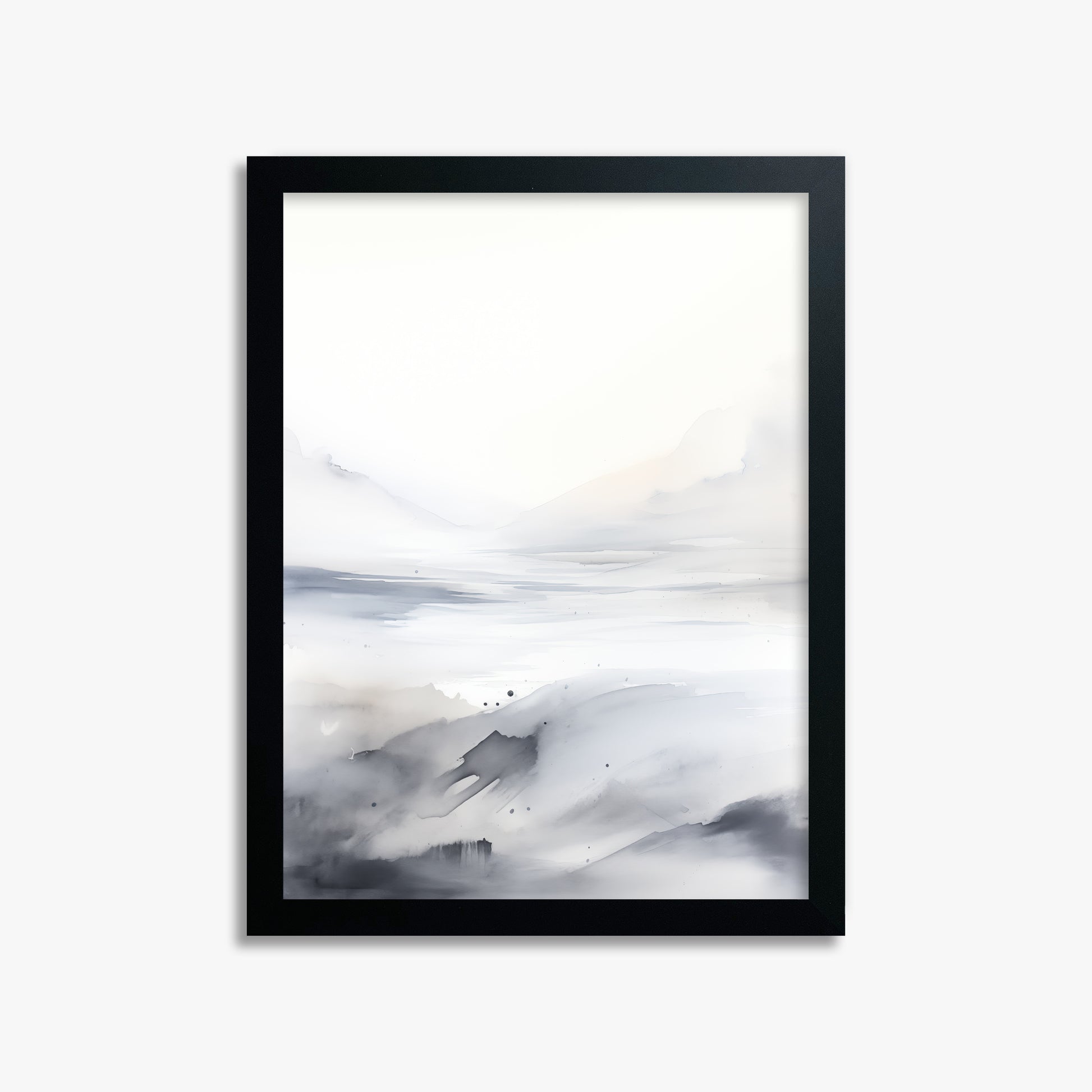 Misty Horizon Whisper, 30x40cm Framed Poster With Black Frame