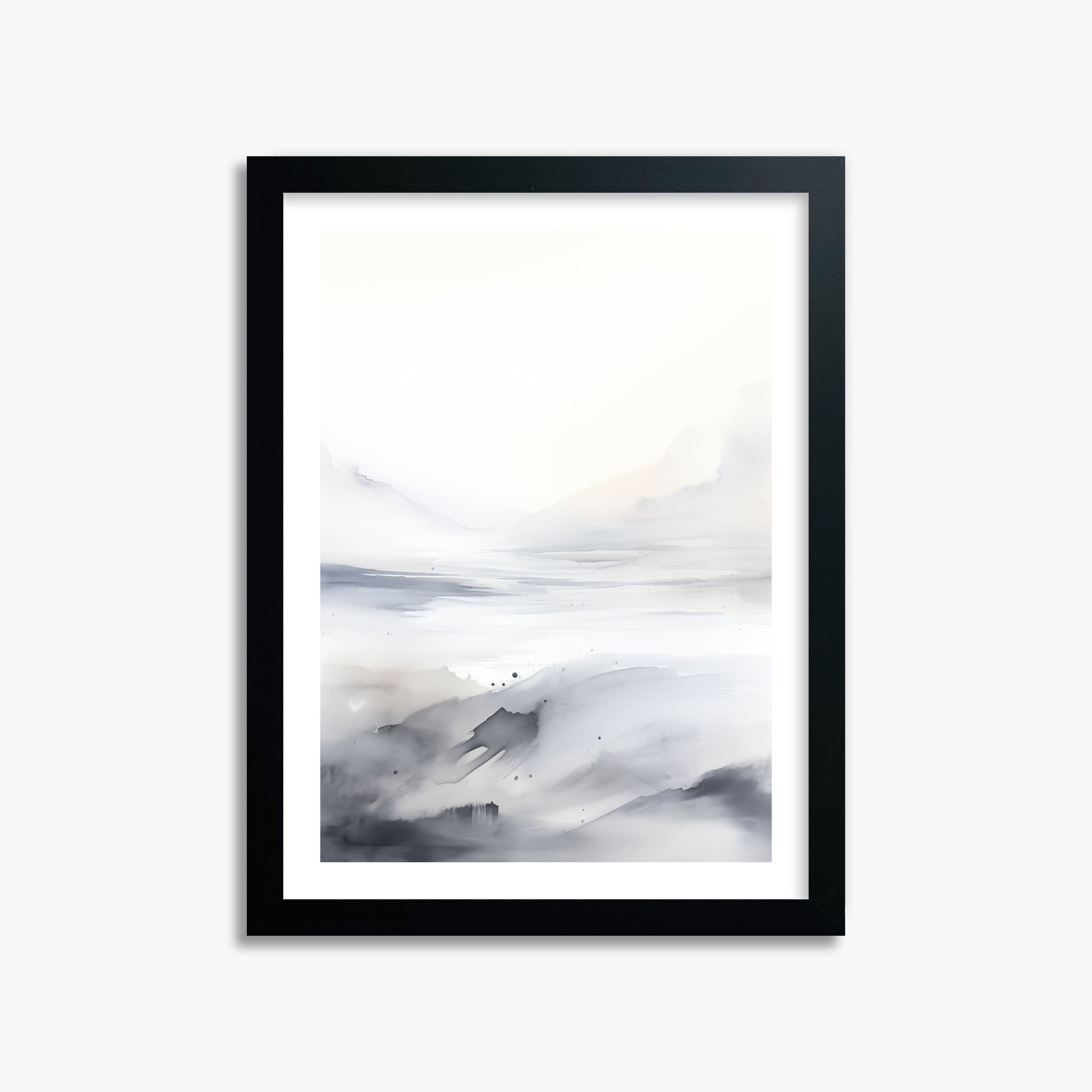 Misty Horizon Whisper, 30x40cm Framed Poster With Black Frame