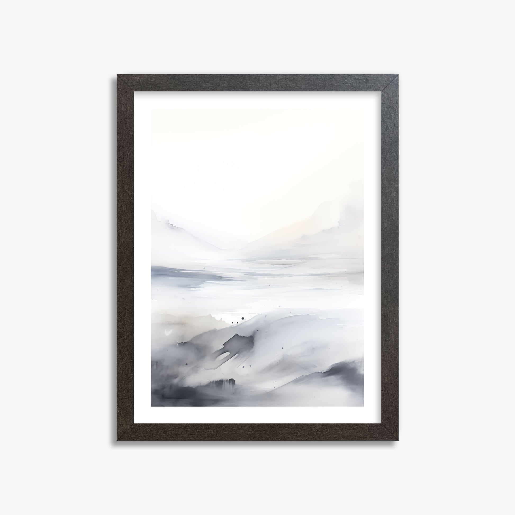 Misty Horizon Whisper, 30x40cm Framed Poster With Espresso Frame