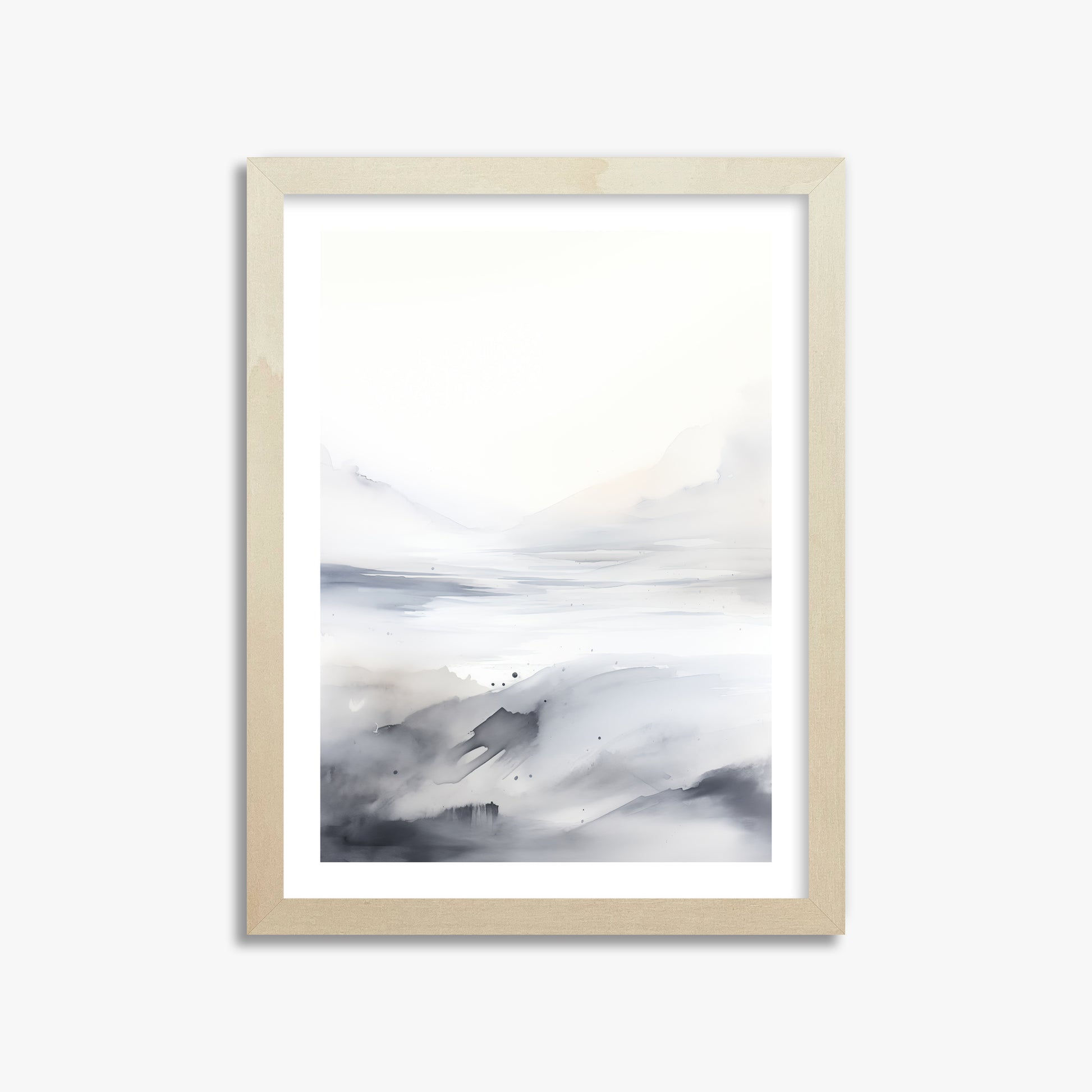 Misty Horizon Whisper, 30x40cm Framed Poster With Lime Wood Frame
