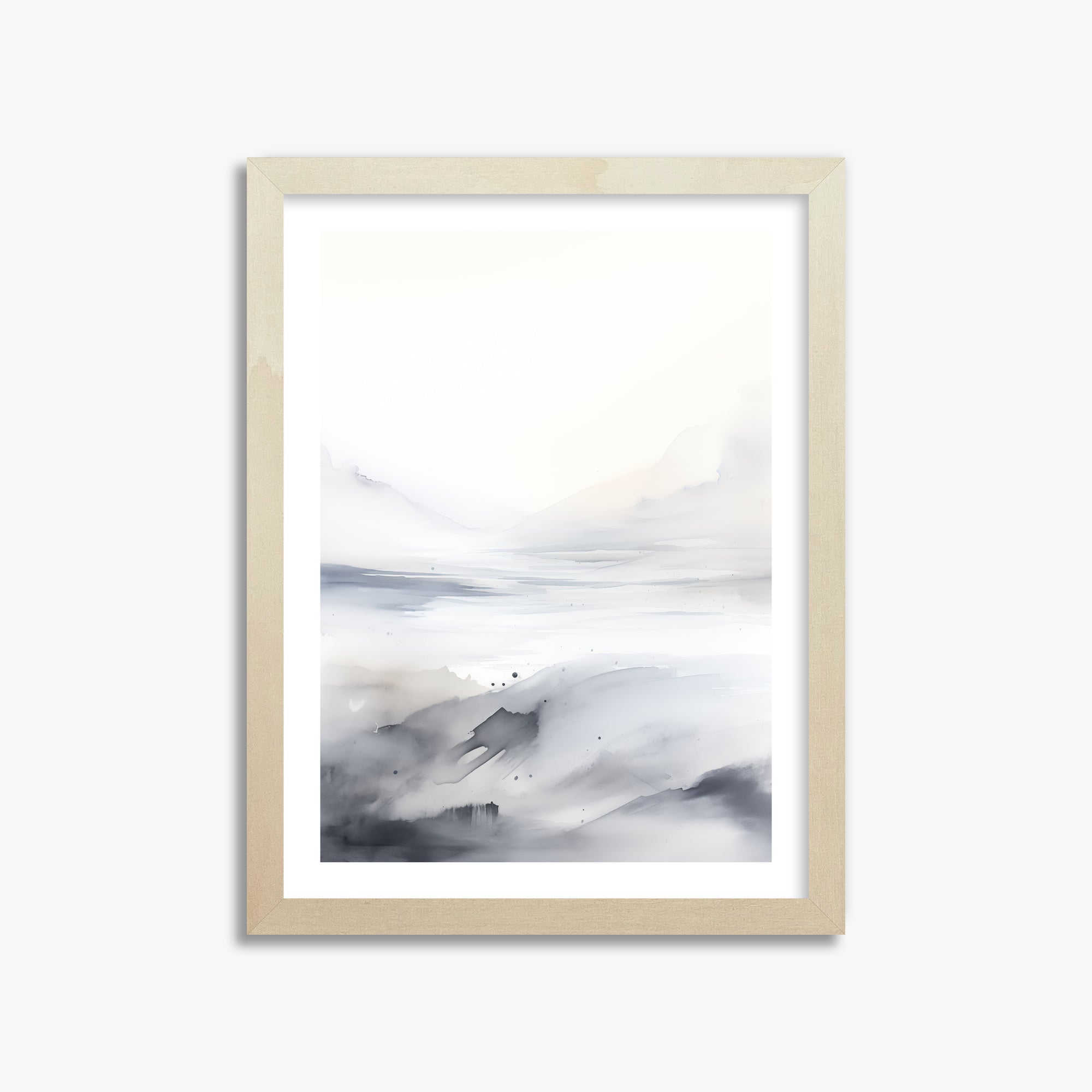 Misty Horizon Whisper, 30x40cm Framed Poster With Lime Wood Frame