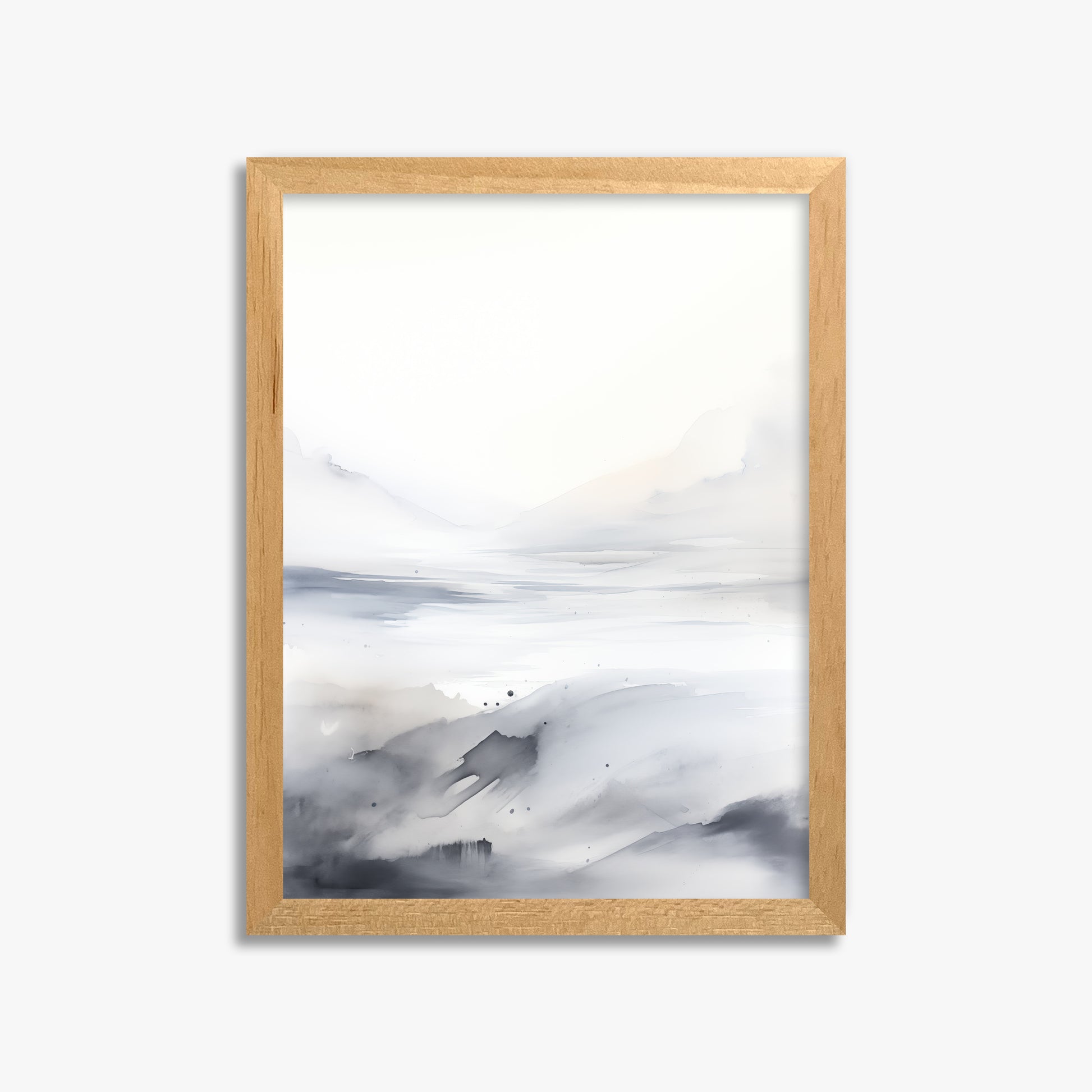 Misty Horizon Whisper, 30x40cm Framed Poster With Oak Frame