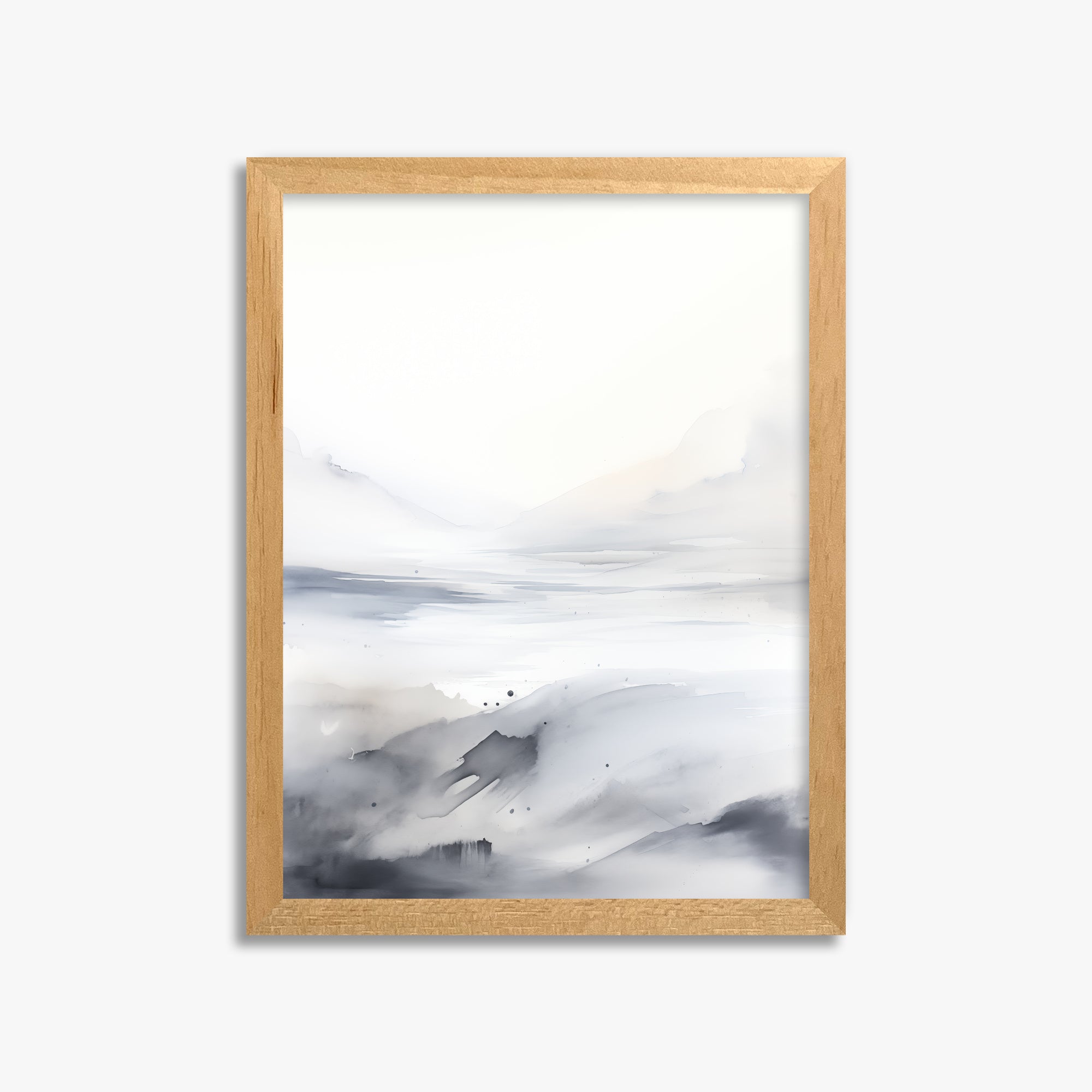Misty Horizon Whisper, 30x40cm Framed Poster With Oak Frame