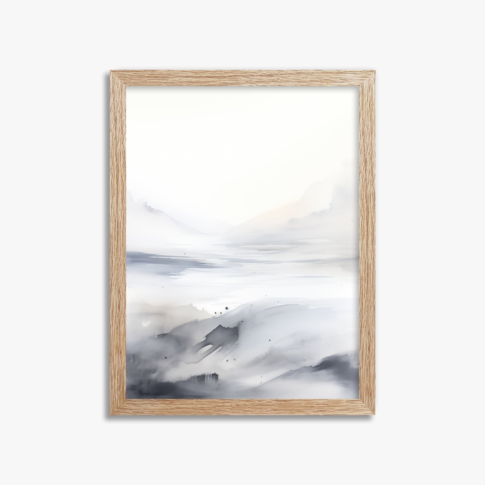 Misty Horizon Whisper, 30x40cm Framed Poster With Raw Oak Frame