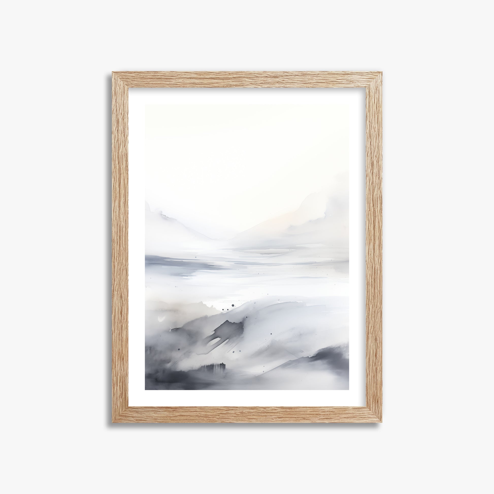 Misty Horizon Whisper, 30x40cm Framed Poster With Raw Oak Frame