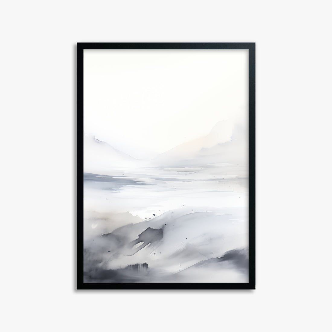 Misty Horizon Whisper, 50x70cm Framed Poster With Black Frame