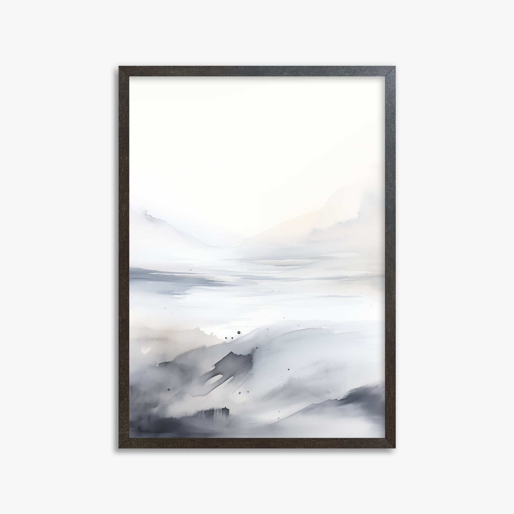Misty Horizon Whisper, 50x70cm Framed Poster With Espresso Frame