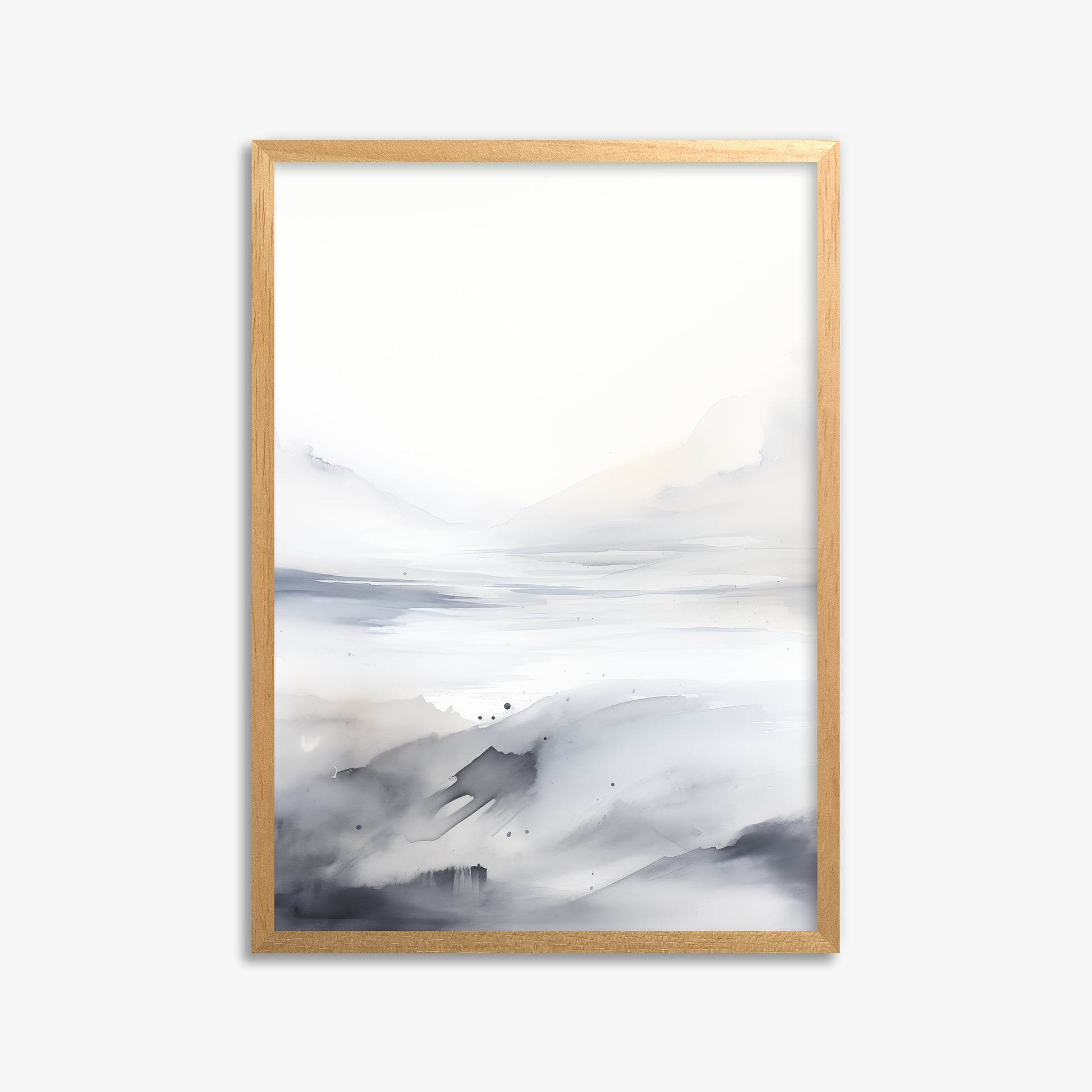 Misty Horizon Whisper, 50x70cm Framed Poster With Oak Frame