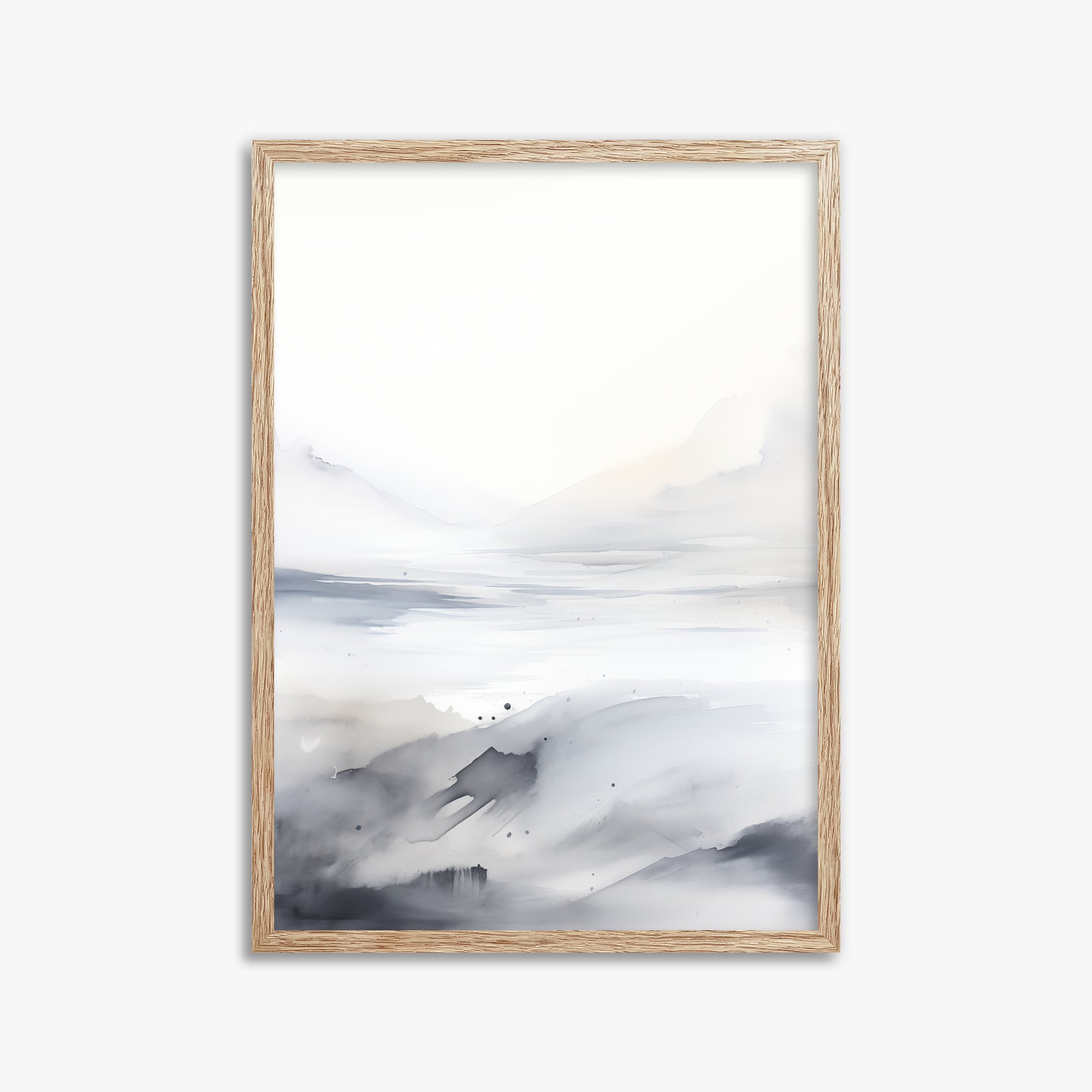 Misty Horizon Whisper, 50x70cm Framed Poster With Raw Oak Frame