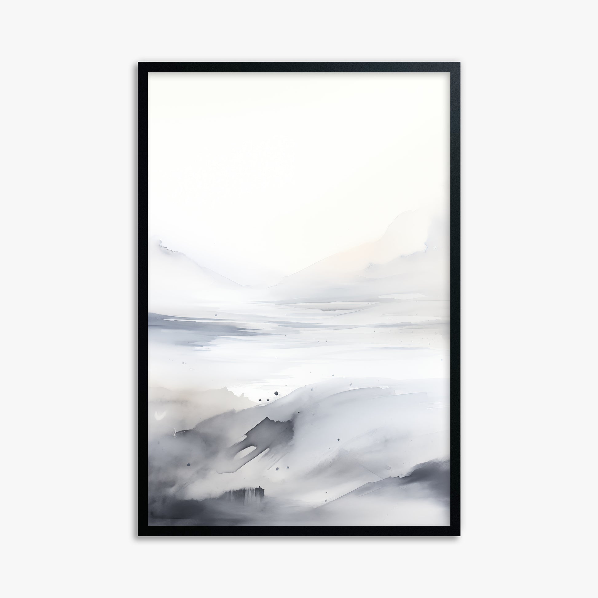 Misty Horizon Whisper, 61x91cm Framed Poster With Black Frame