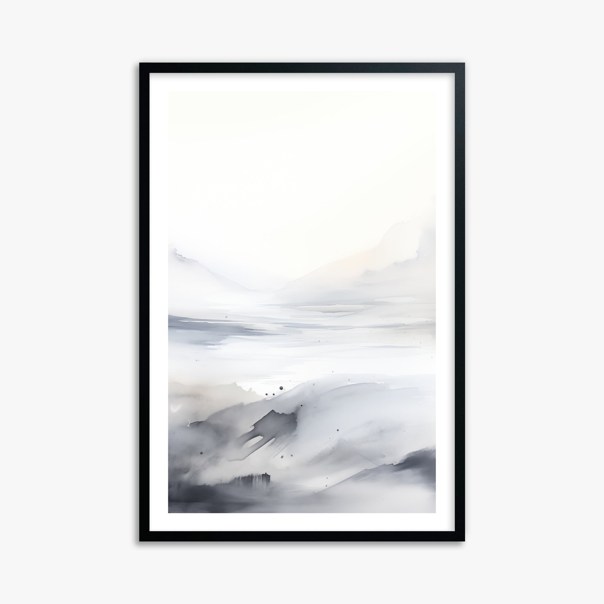 Misty Horizon Whisper, 61x91cm Framed Poster With Black Frame