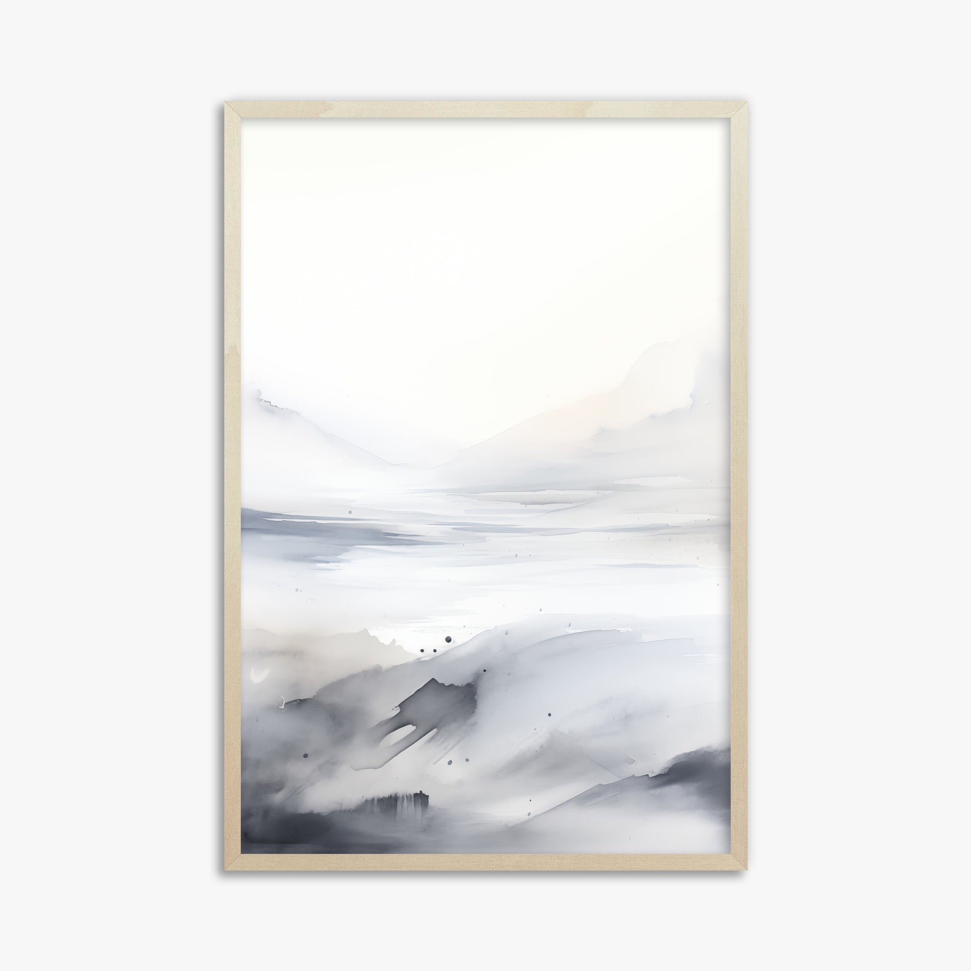Misty Horizon Whisper, 61x91cm Framed Poster With Lime Wood Frame