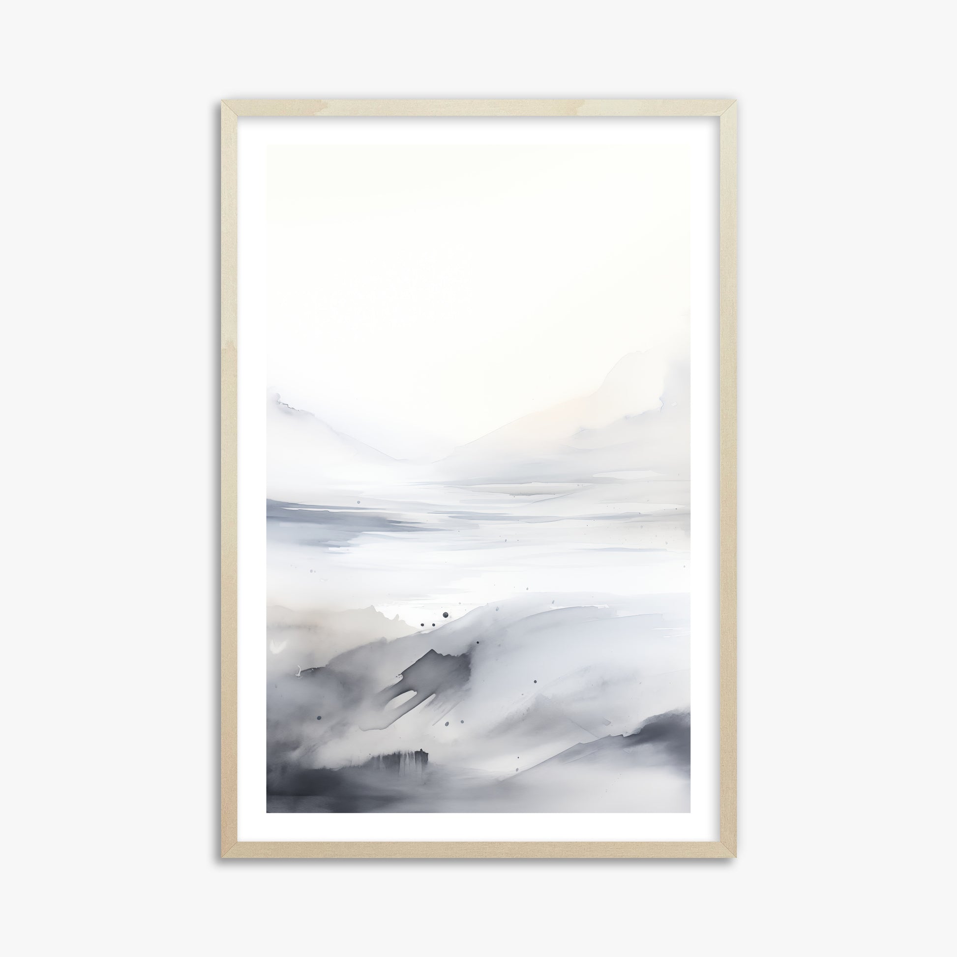 Misty Horizon Whisper, 61x91cm Framed Poster With Lime Wood Frame